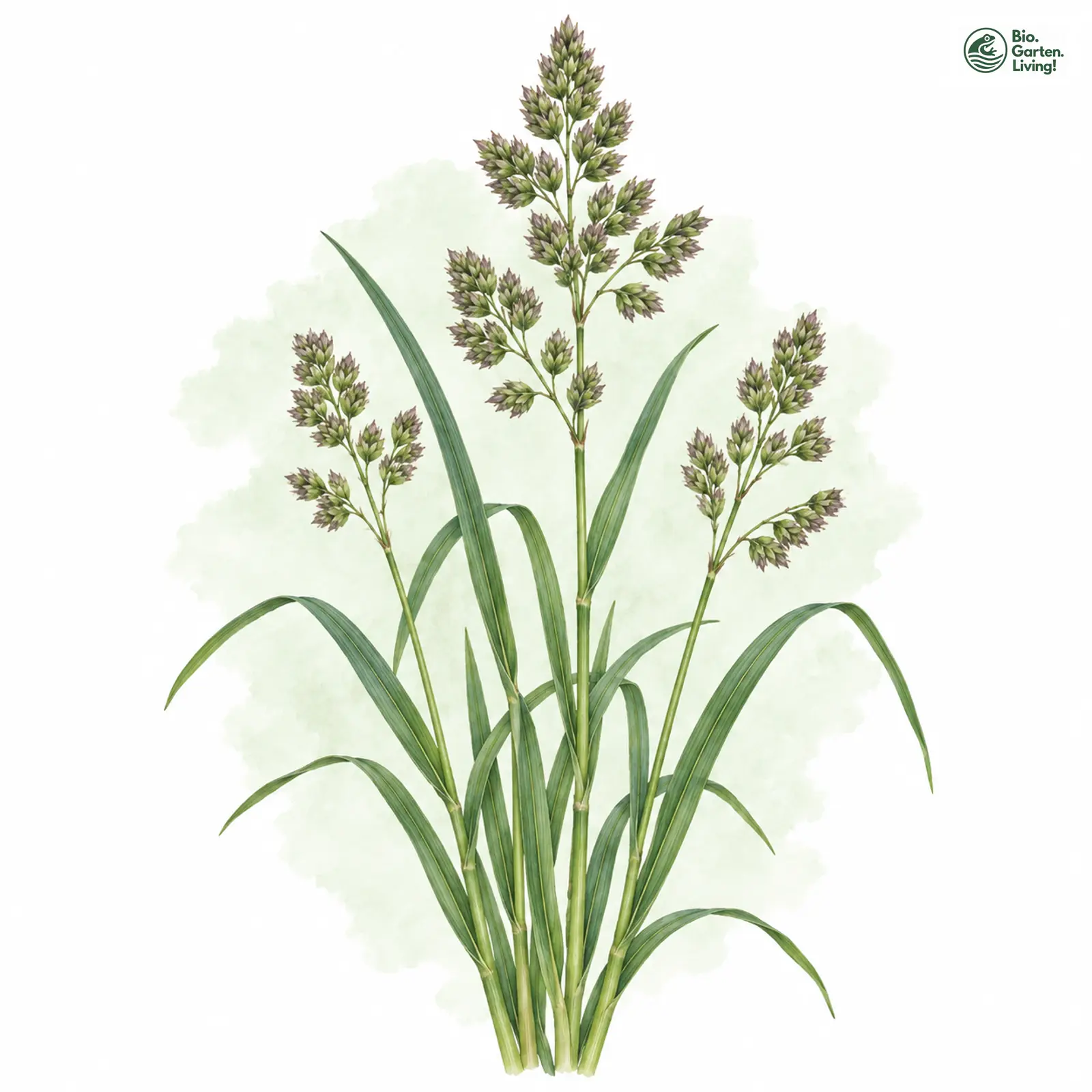 Aquarellzeichnung: Gewöhnliches Knaulgras (Dactylis glomerata (im engeren Sinne))
