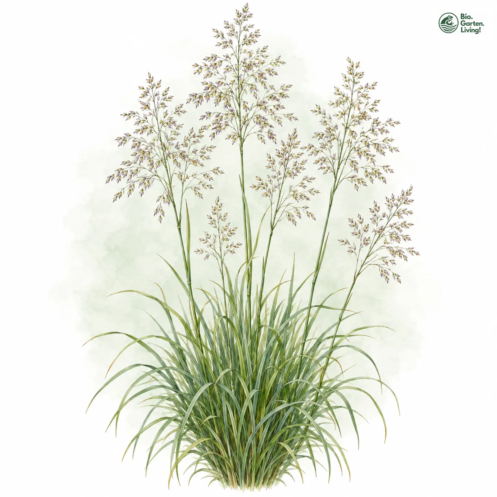 Aquarellzeichnung: Rasen-Schmiele (Deschampsia cespitosa (im engeren Sinne))