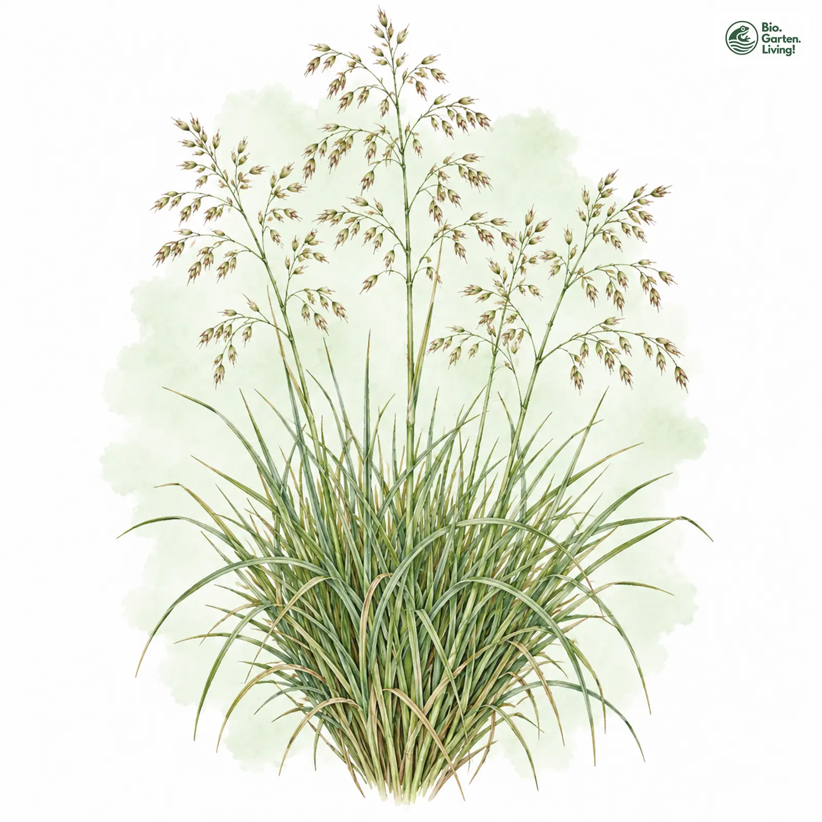 Aquarellzeichnung: Binsen-Schmiele (Deschampsia media)