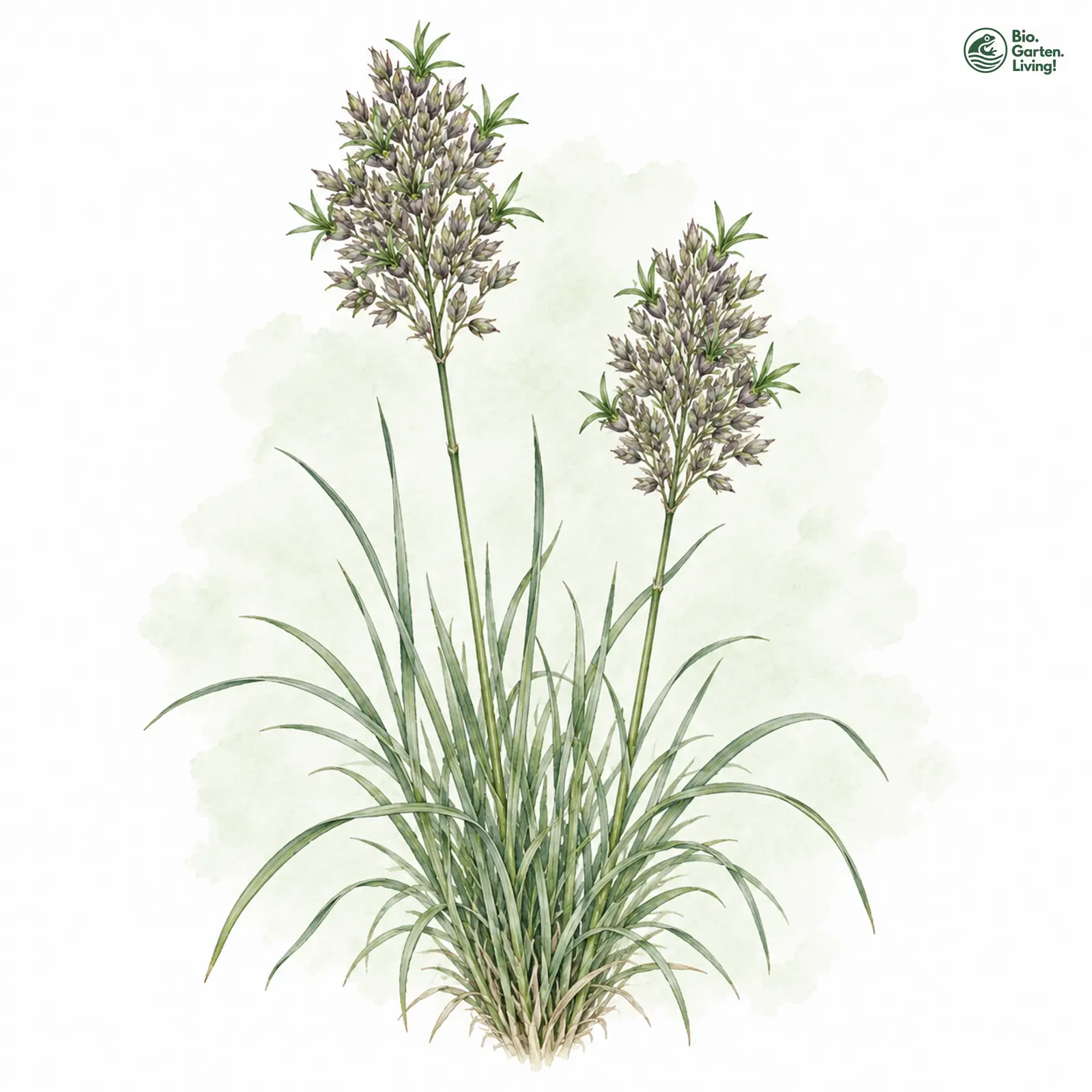 Aquarellzeichnung: Bodensee-Schmiele (Deschampsia rhenana)