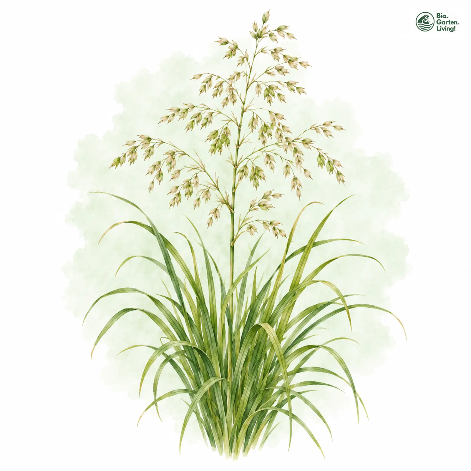 Aquarellzeichnung: Wibel-Schmiele (Deschampsia wibeliana)