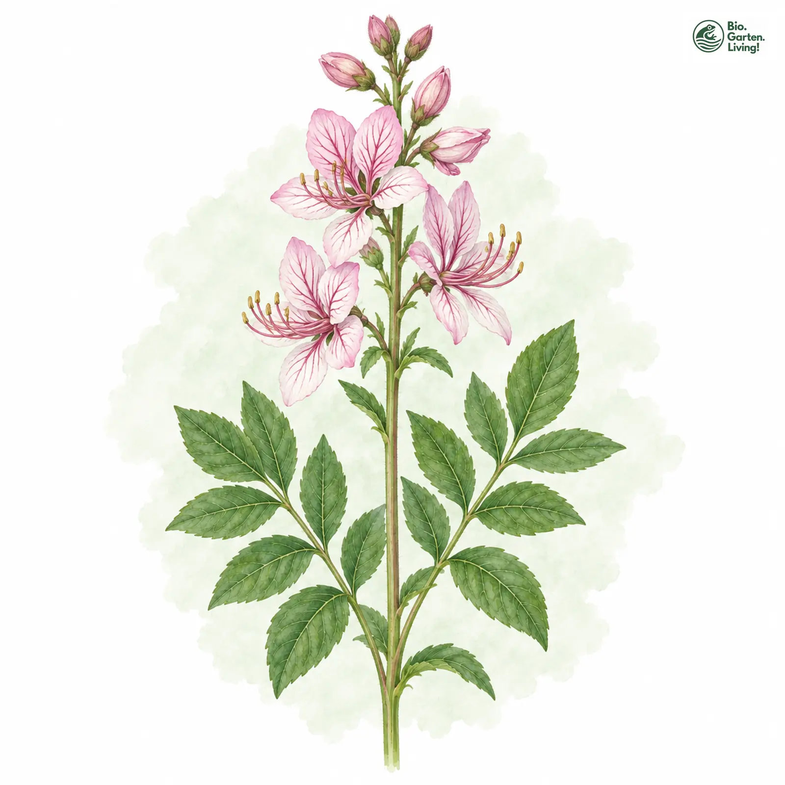 Aquarellzeichnung: Gewöhnlicher Diptam (Dictamnus albus)