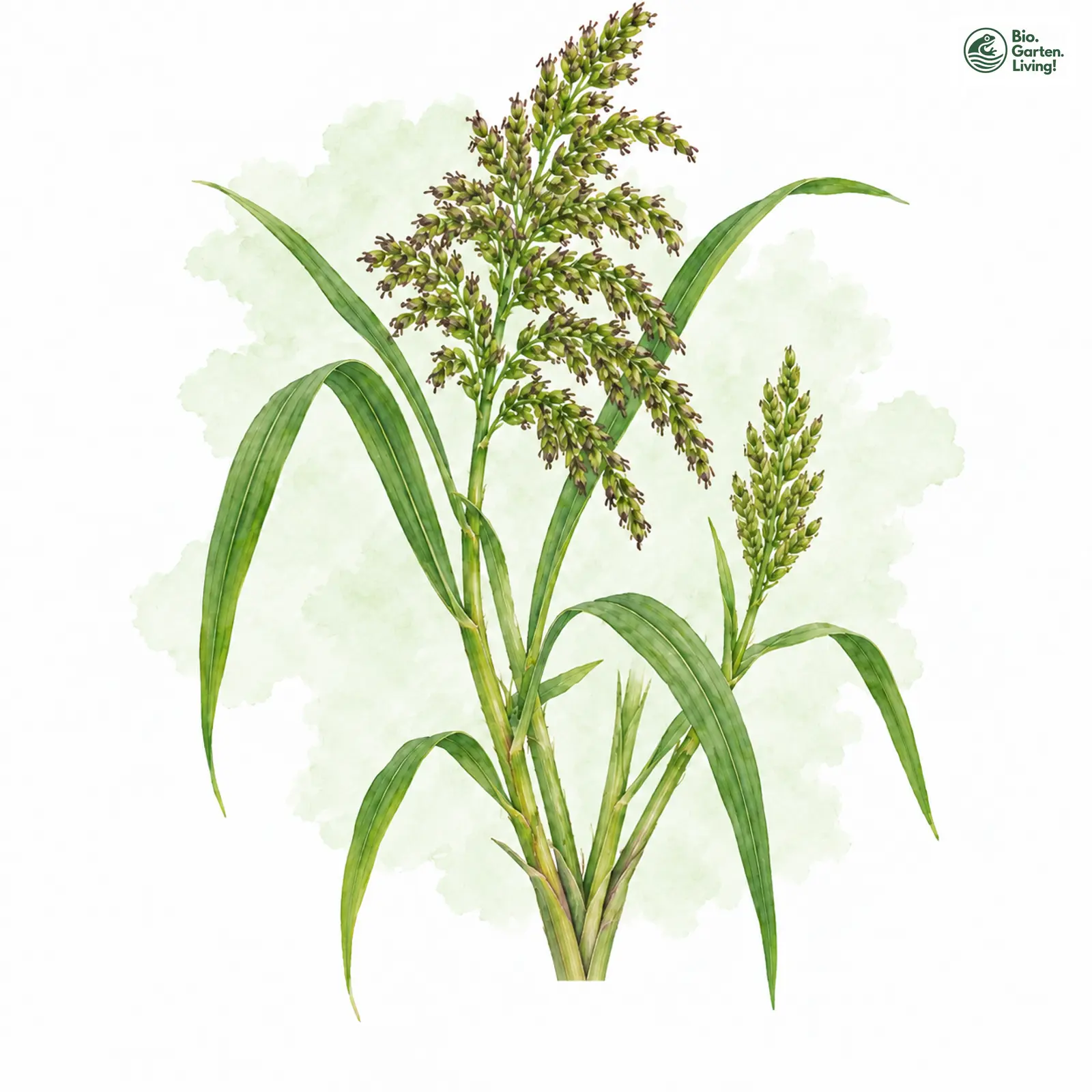 Aquarellzeichnung: Gewöhnliche Hühnerhirse (Echinochloa crus-galli)