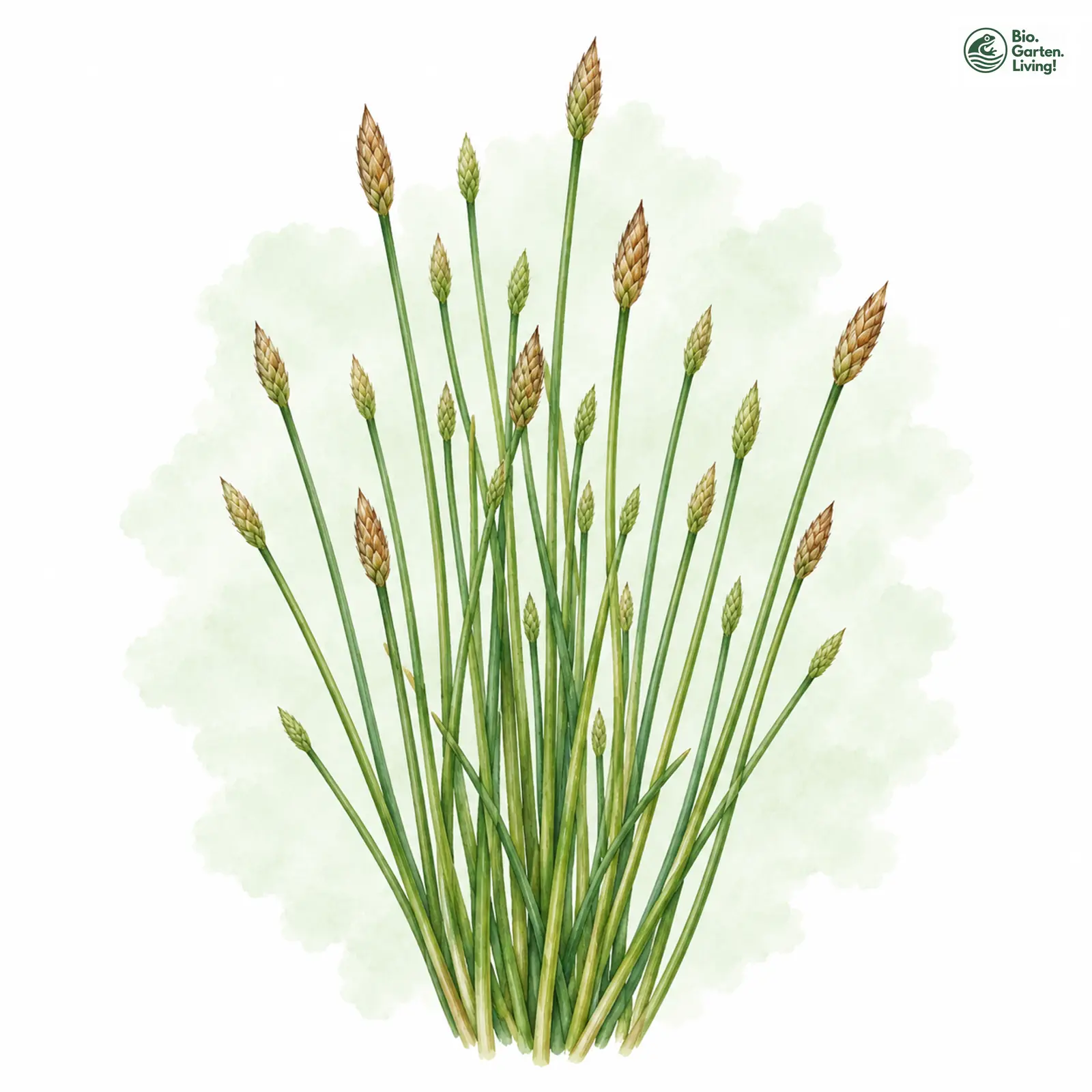 Aquarellzeichnung: Vielstänglige Sumpfsimse (Eleocharis multicaulis)