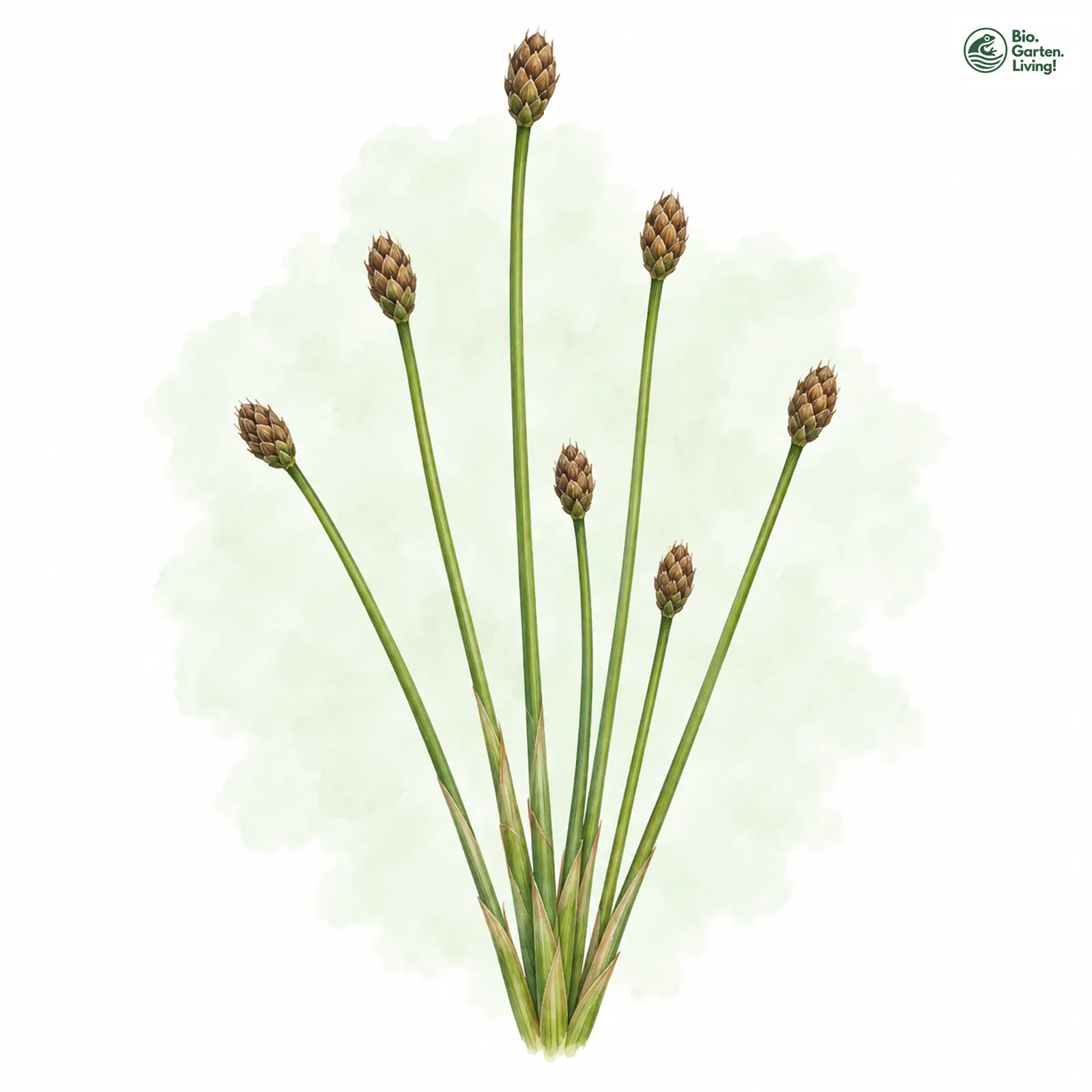 Aquarellzeichnung: Echte Sumpfsimse (Eleocharis palustris)