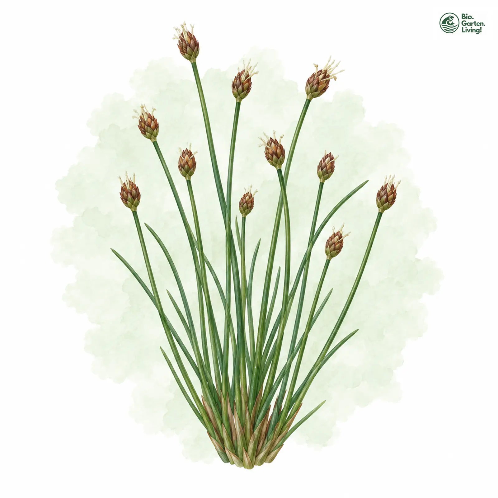 Aquarellzeichnung: Wenigblütige Sumpfsimse (Eleocharis quinqueflora)