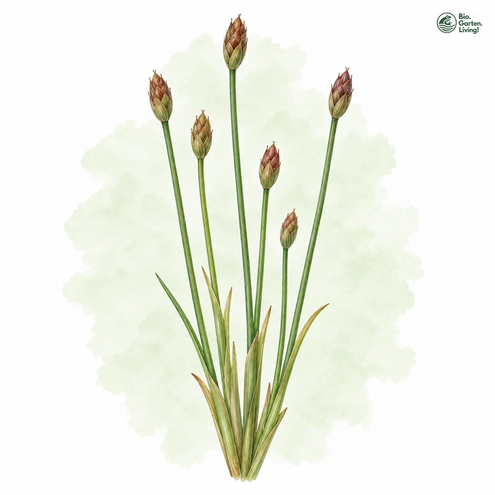 Aquarellzeichnung: Einspelzige Sumpfsimse (Eleocharis uniglumis)