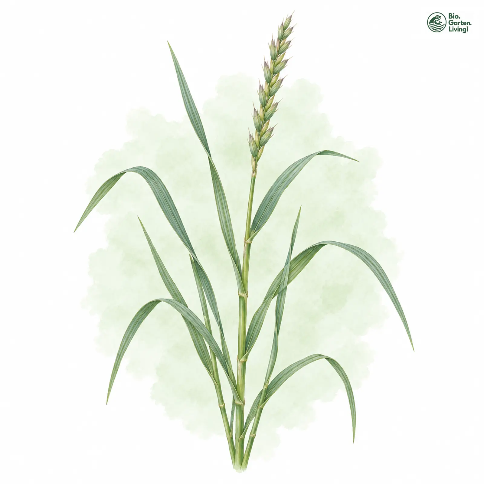 Aquarellzeichnung: Inn-Quecke (Elymus aenaeanus)