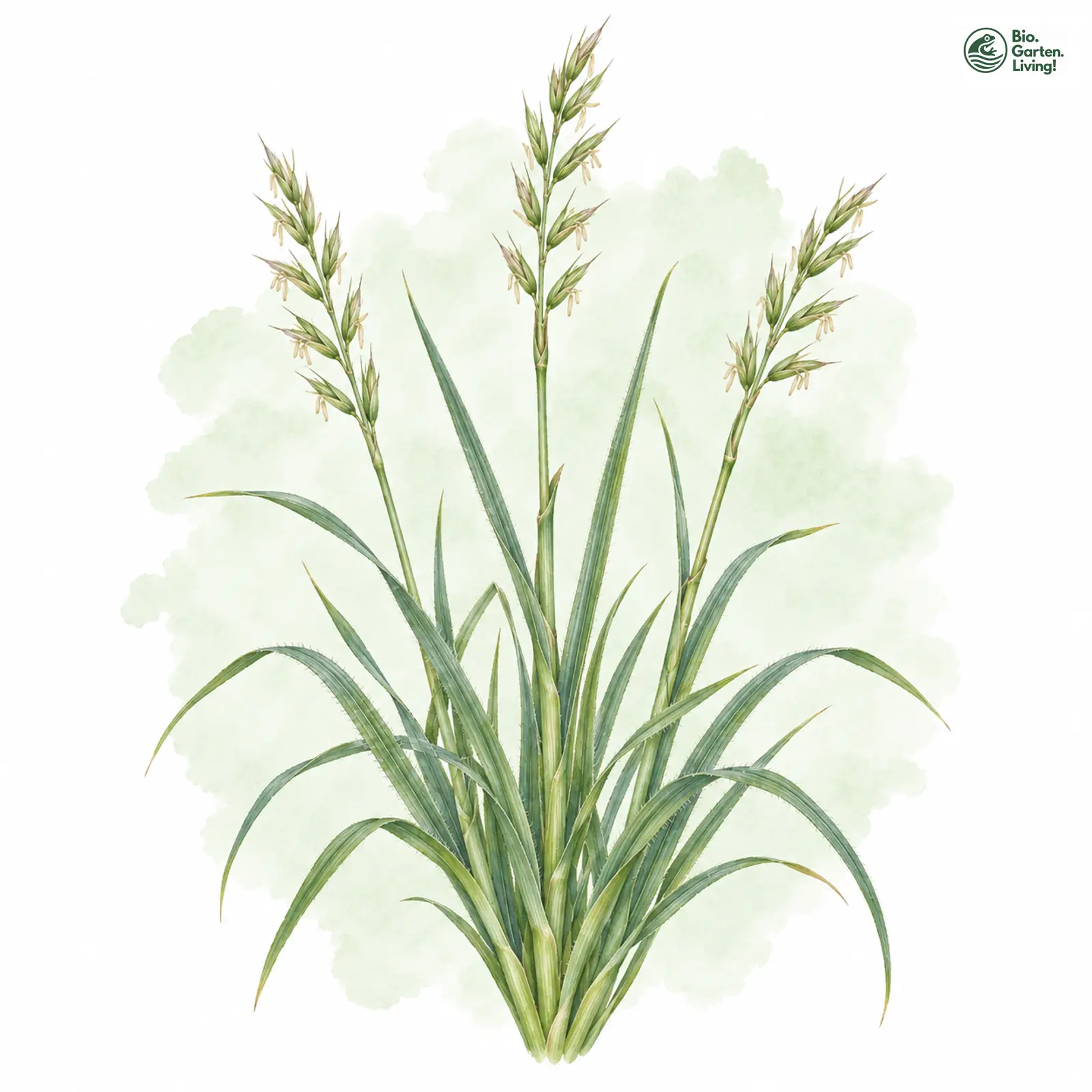 Aquarellzeichnung: Sand-Quecke (Elymus arenosus)