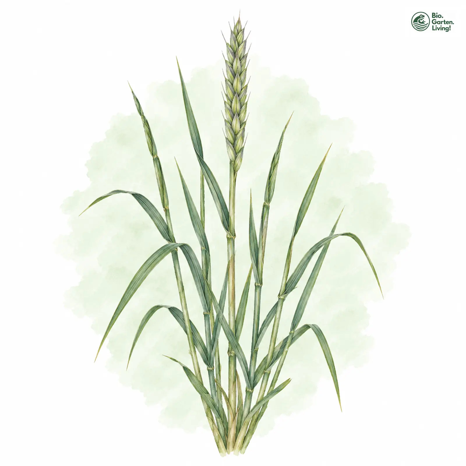 Aquarellzeichnung: Strand-Quecke (Elymus athericus)