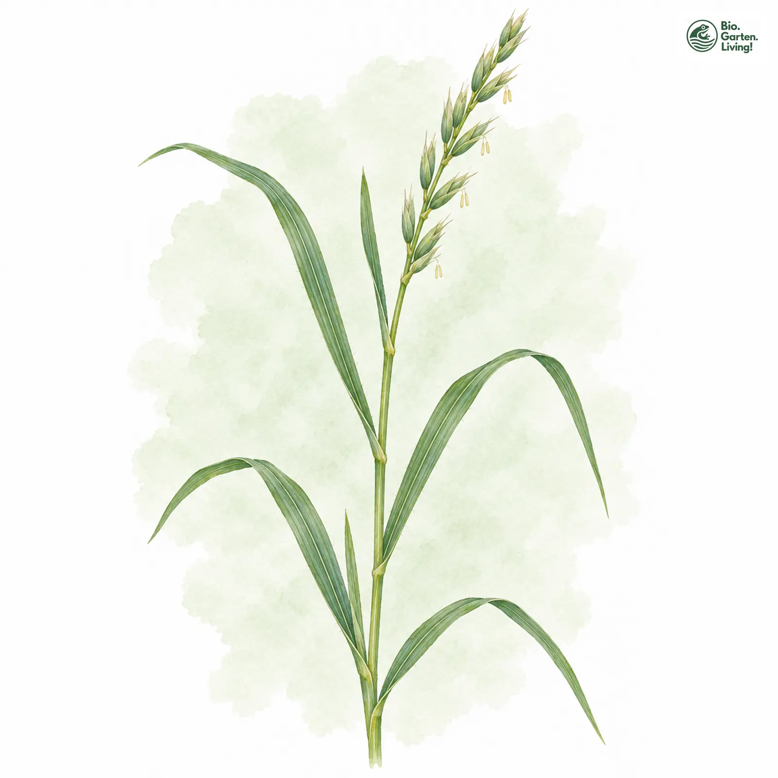 Aquarellzeichnung: Geneigte Quecke (Elymus laxus)