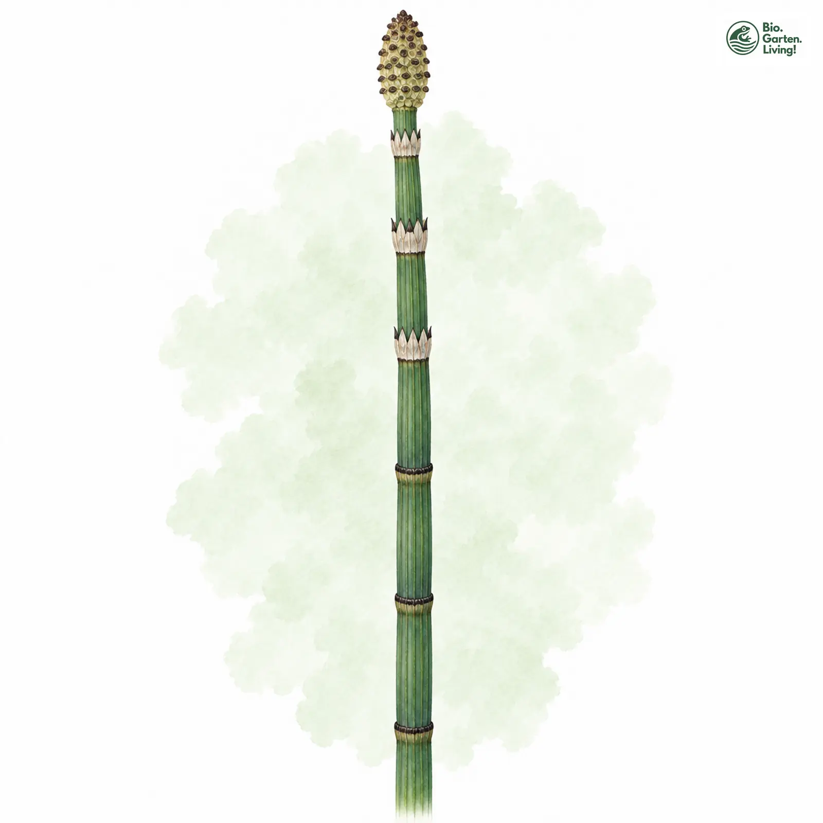 Aquarellzeichnung: Elsässer Schachtelhalm (Equisetum alsaticum)
