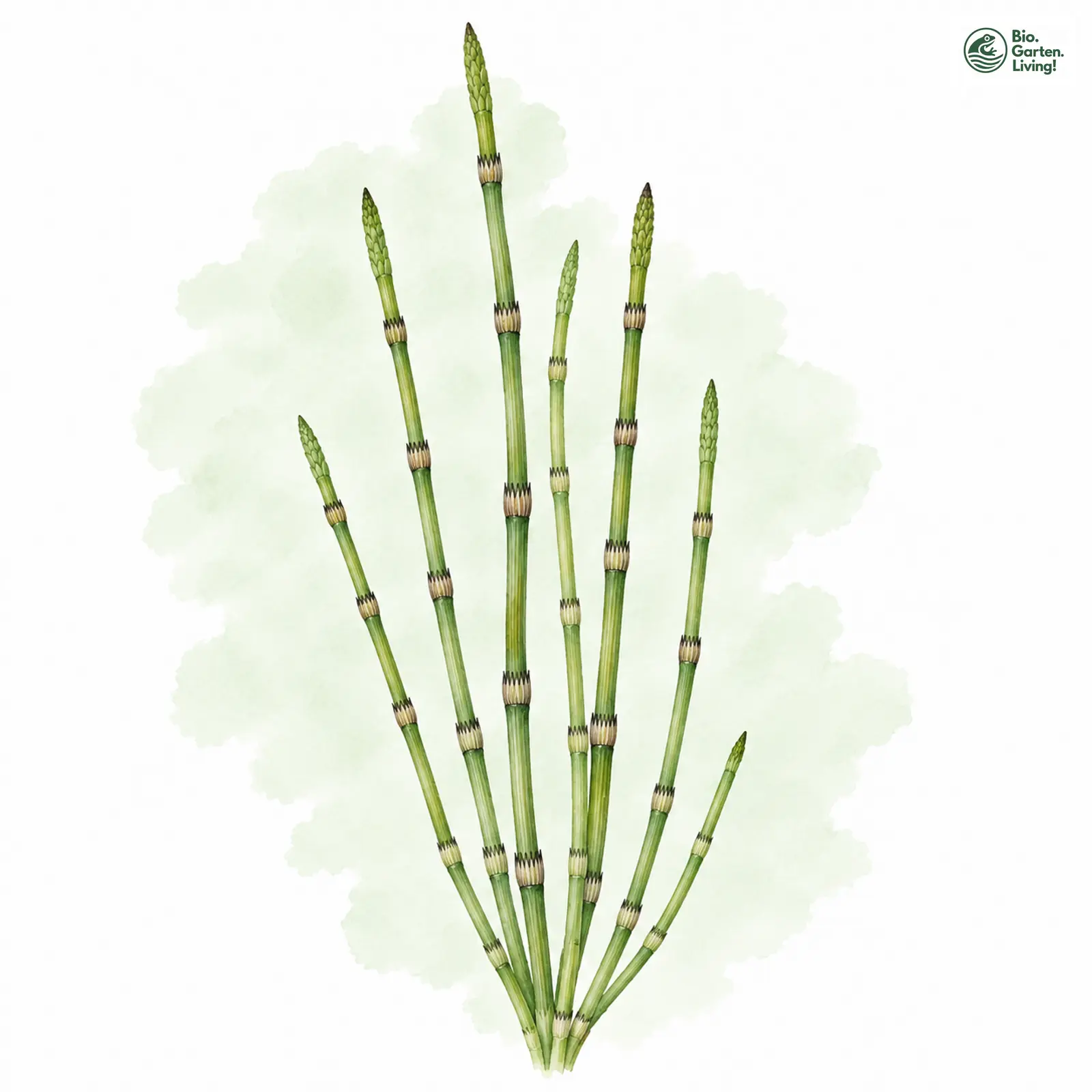 Aquarellzeichnung: Dyce-Schachtelhalm (Equisetum dycei)