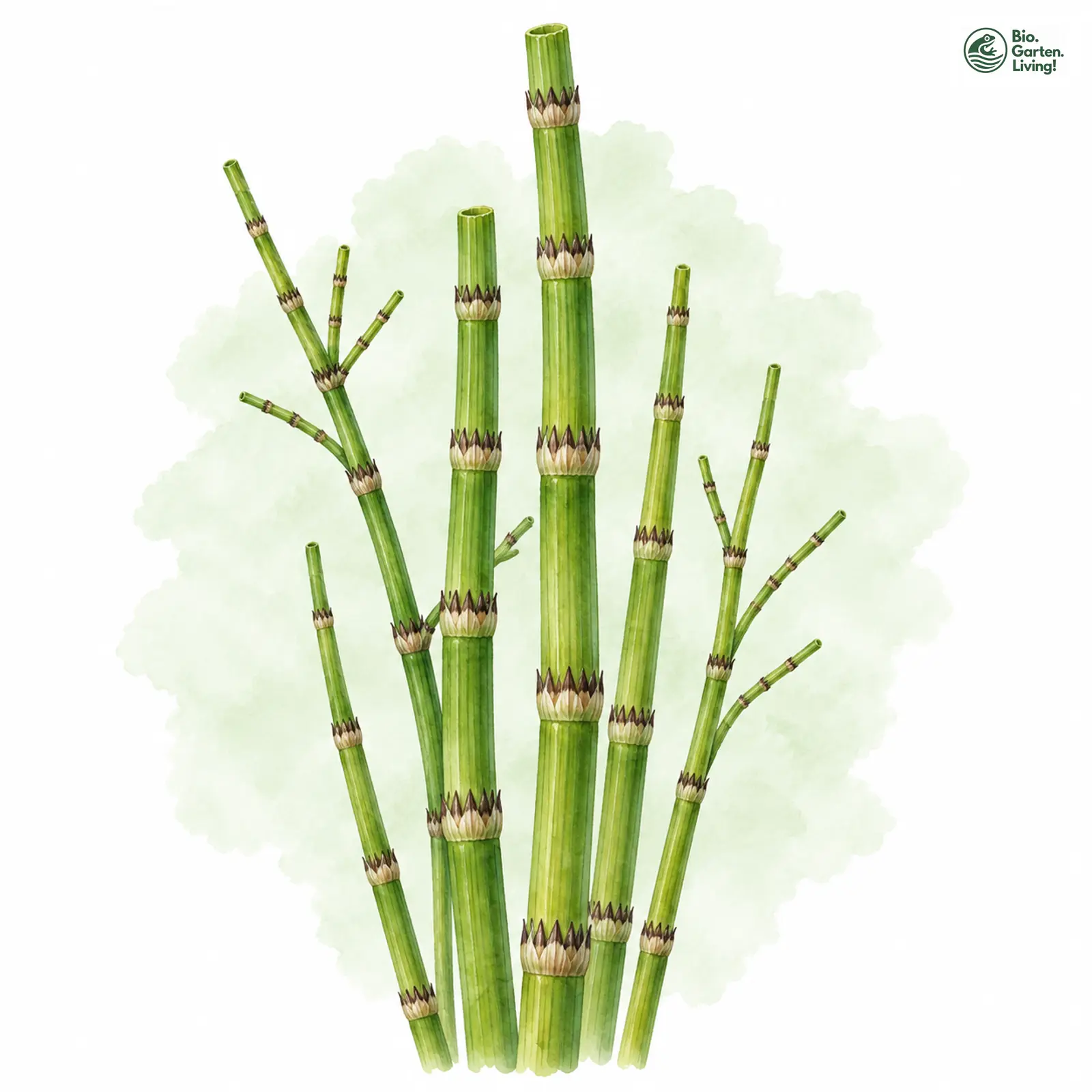 Aquarellzeichnung: Teich-Schachtelhalm (Equisetum fluviatile)