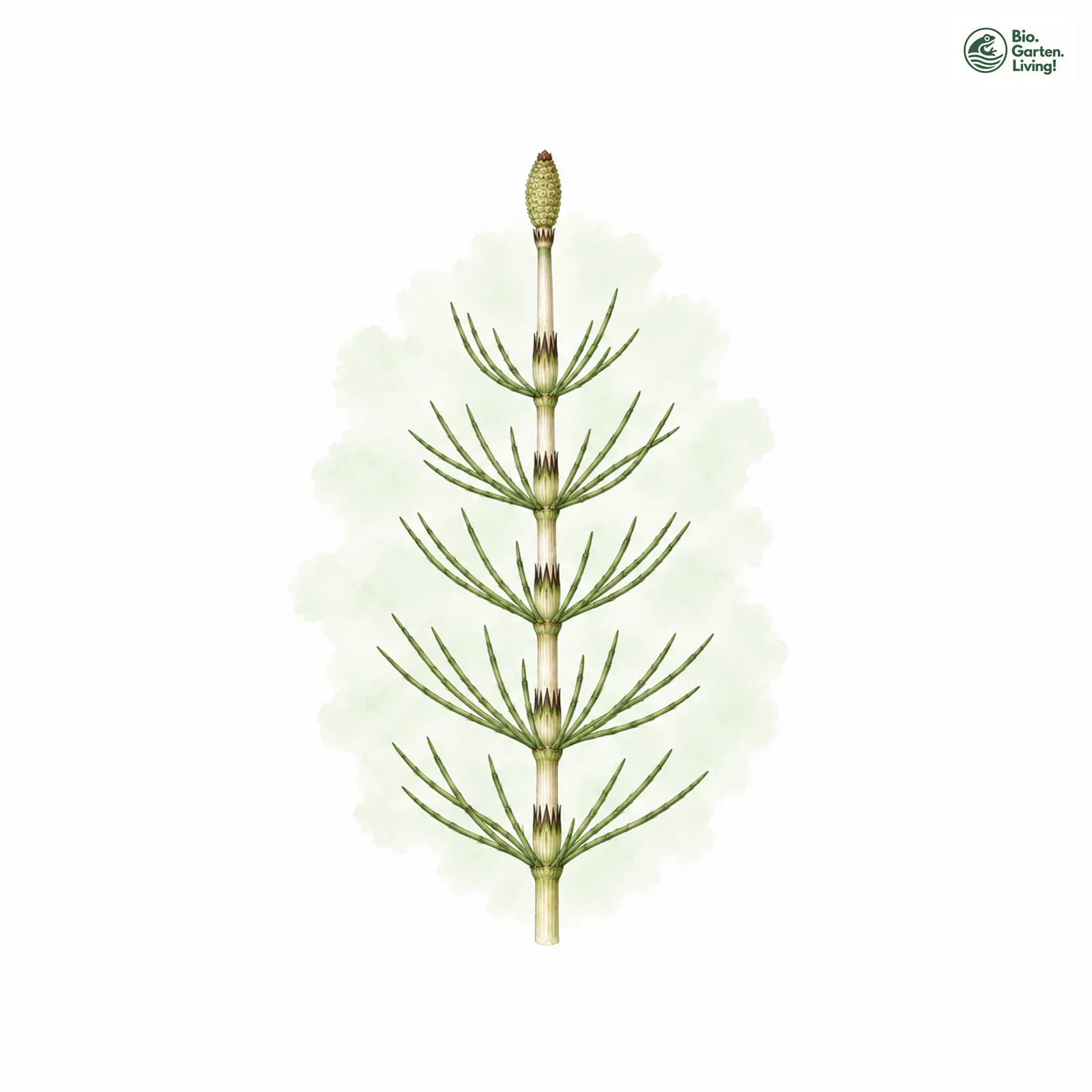 Aquarellzeichnung: Font-Quer-Schachtelhalm (Equisetum font-queri)