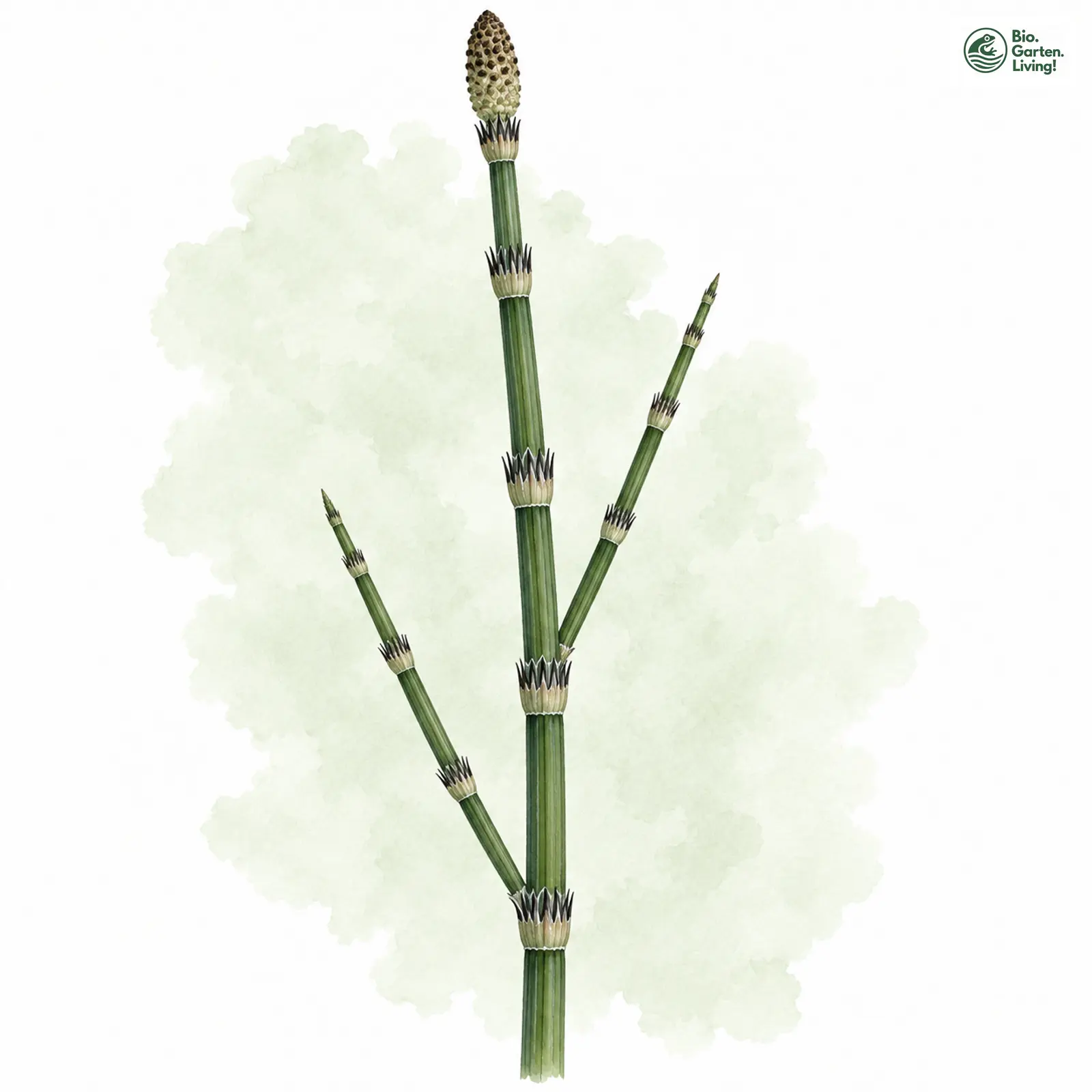 Aquarellzeichnung: Geissert-Schachtelhalm (Equisetum geissertii)