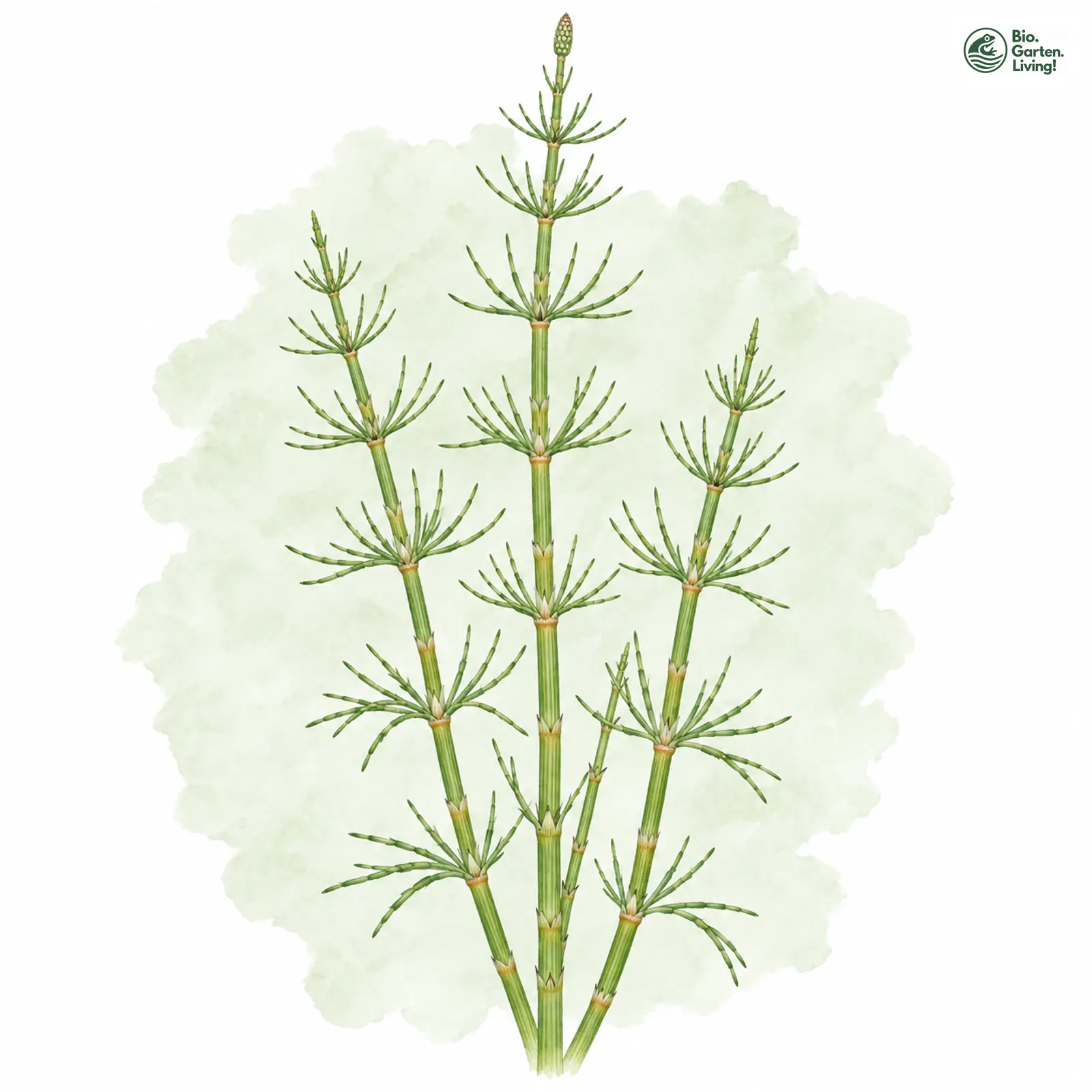 Aquarellzeichnung: Ufer-Schachtelhalm (Equisetum litorale)