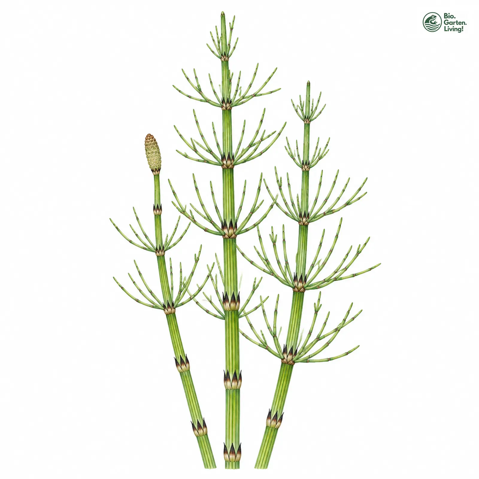 Aquarellzeichnung: Ästiger Schachtelhalm (Equisetum ramosissimum)