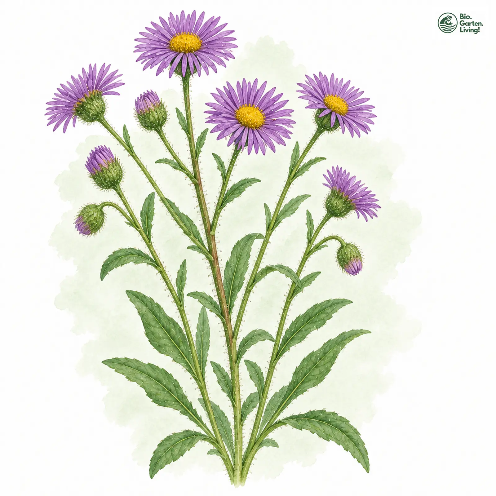 Aquarellzeichnung: Attisches Berufkraut (Erigeron atticus)
