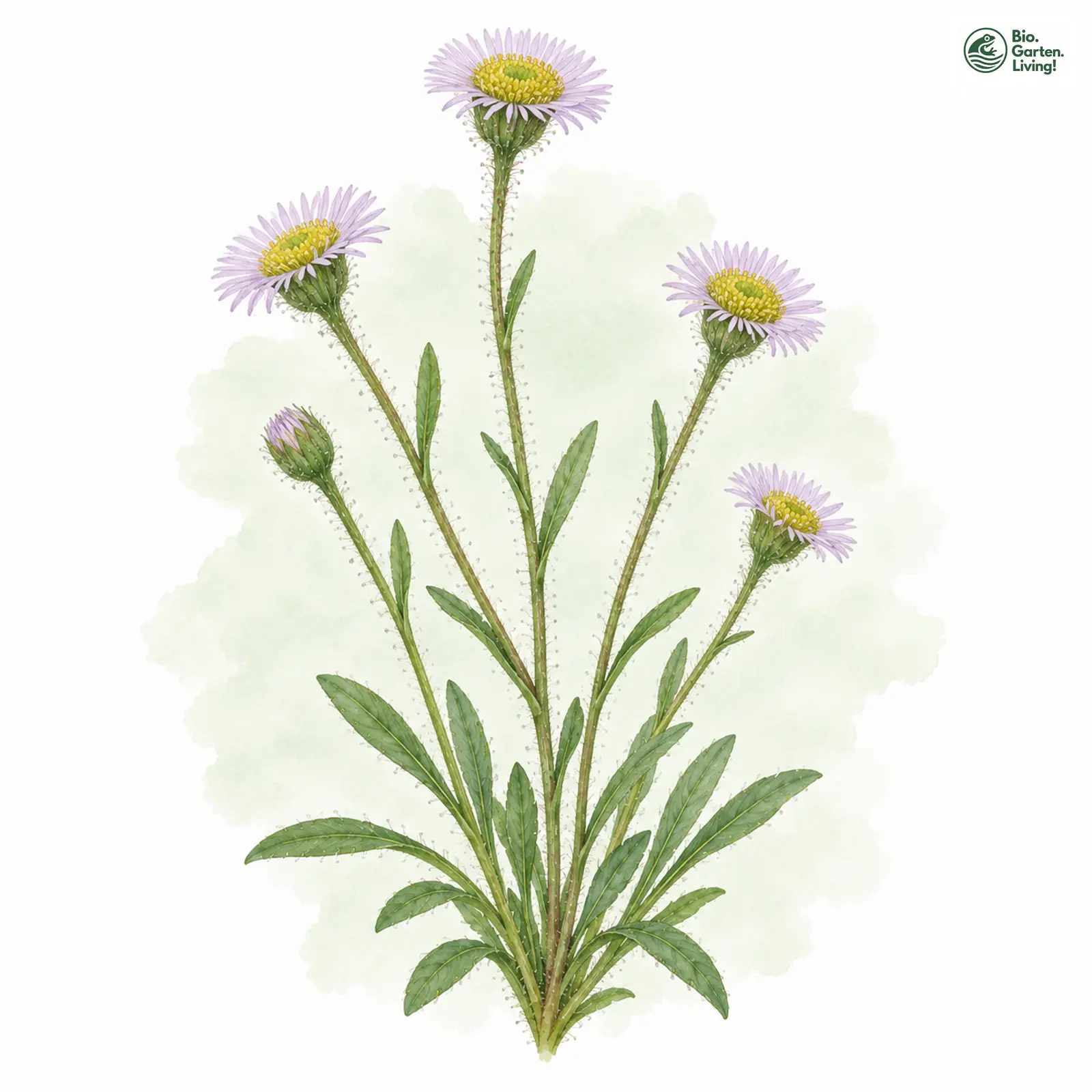 Aquarellzeichnung: Gaudin-Berufkraut (Erigeron schleicheri)