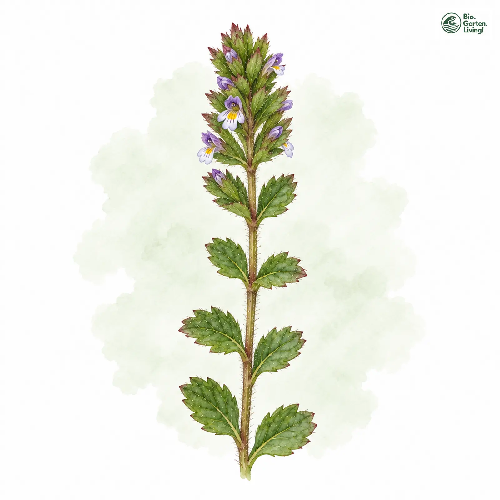 Aquarellzeichnung: Alpen-Augentrost (Euphrasia minima)