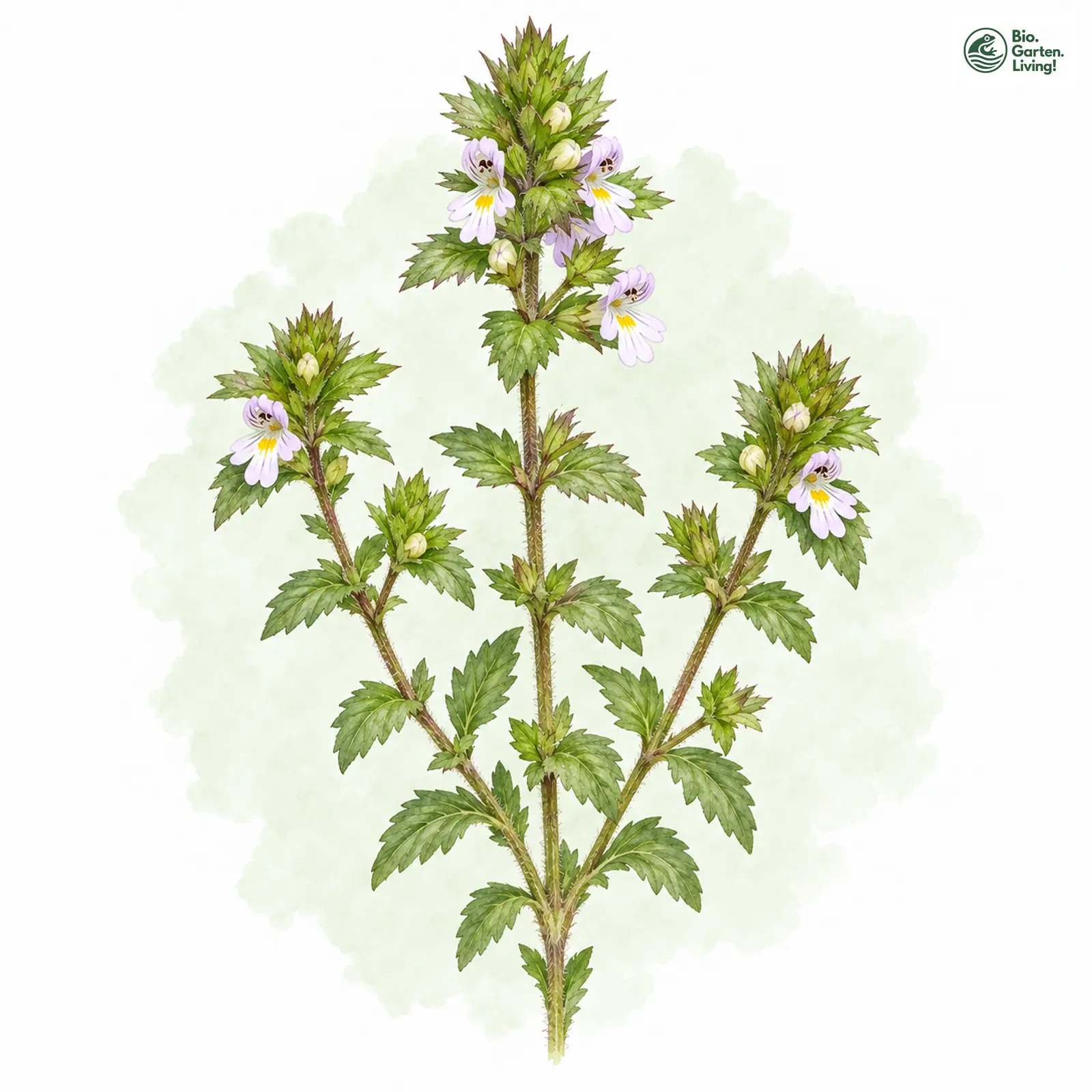 Aquarellzeichnung: Hain-Augentrost (Euphrasia nemorosa (im engeren Sinne))