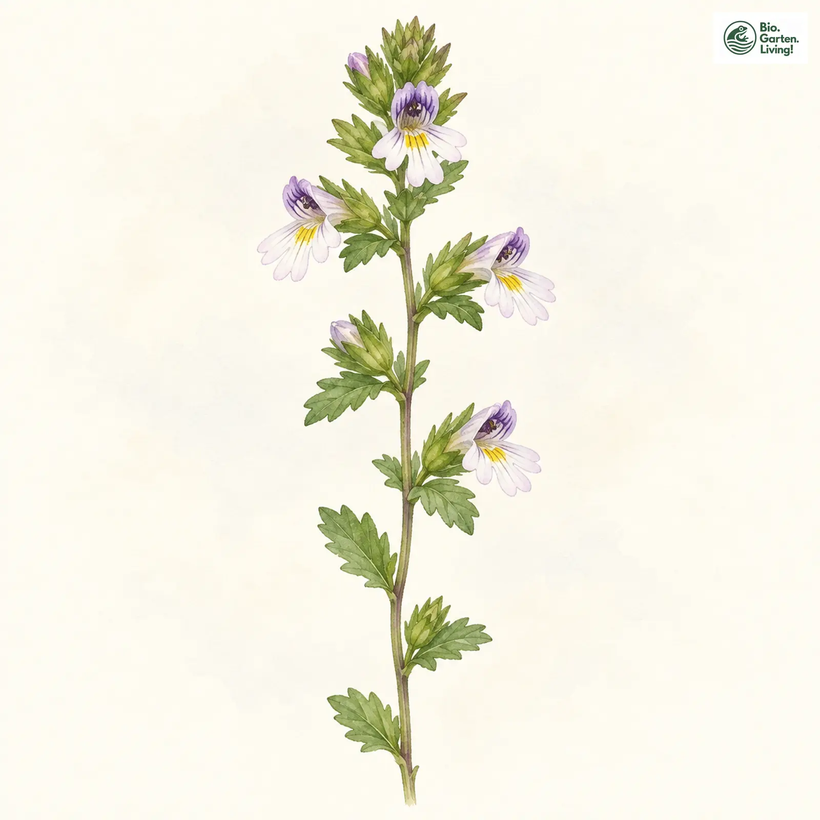 Aquarellzeichnung: Bunter Augentrost (Euphrasia picta)