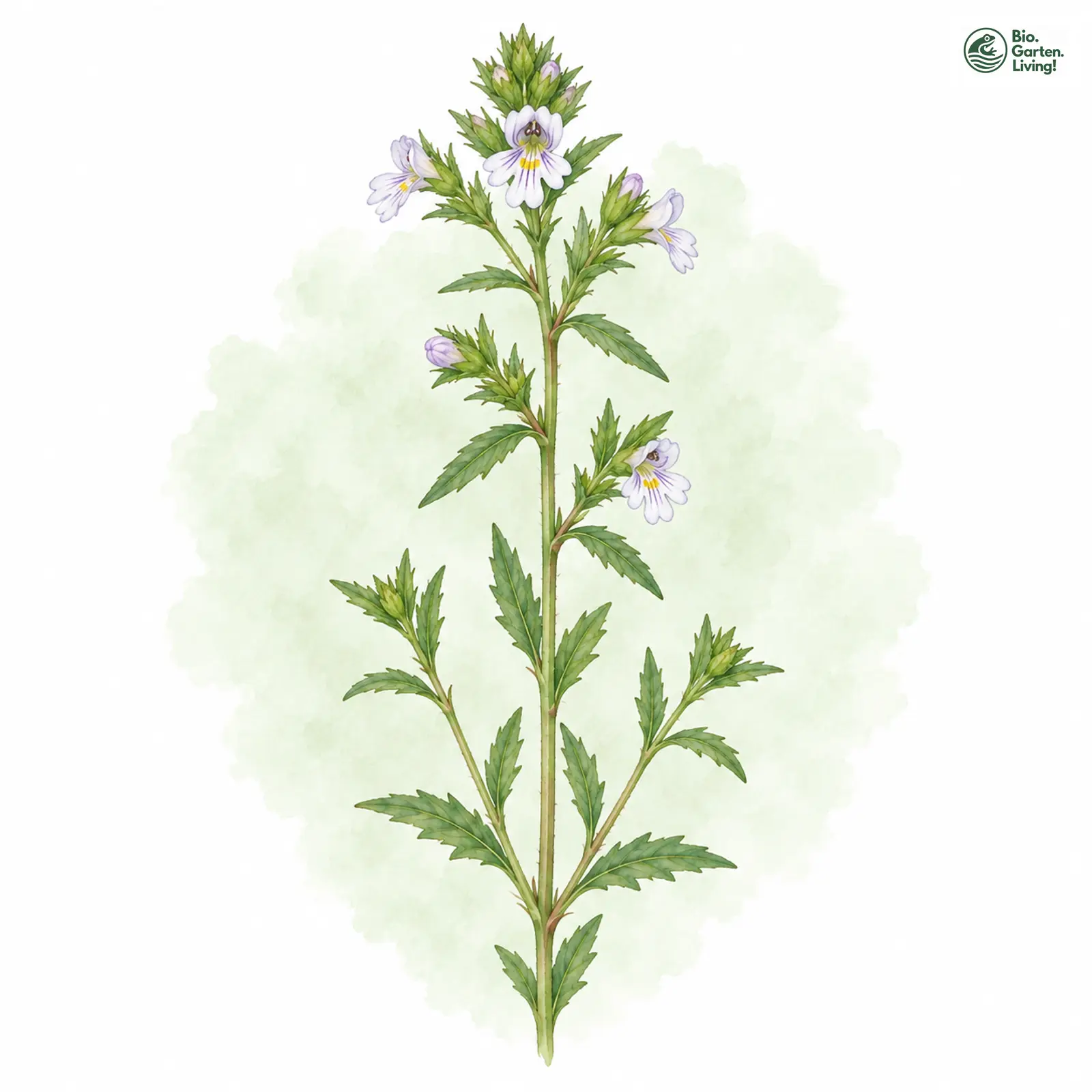 Aquarellzeichnung: Salzburger Augentrost (Euphrasia salisburgensis)