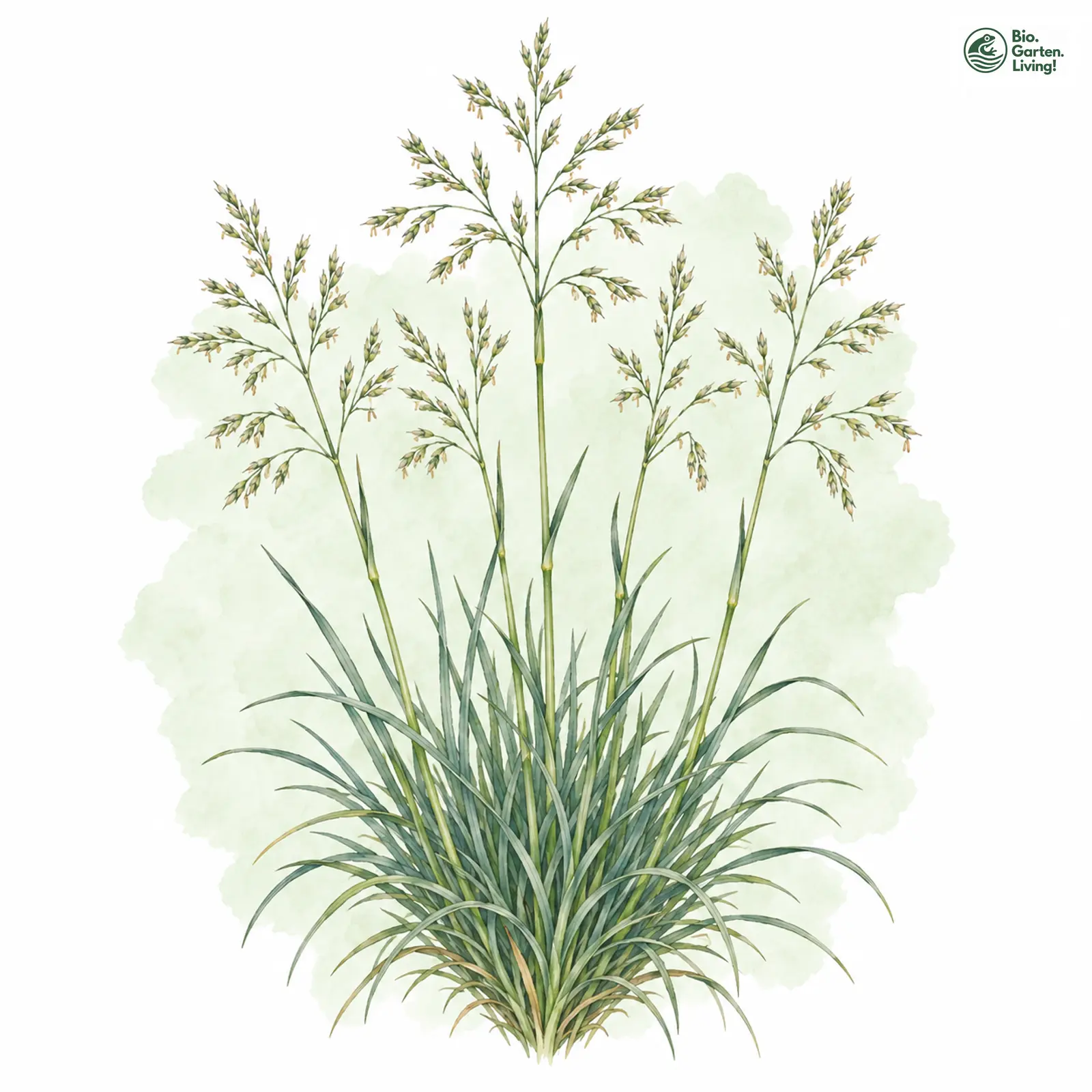Aquarellzeichnung: Tomans Schwingel (Festuca albensis)