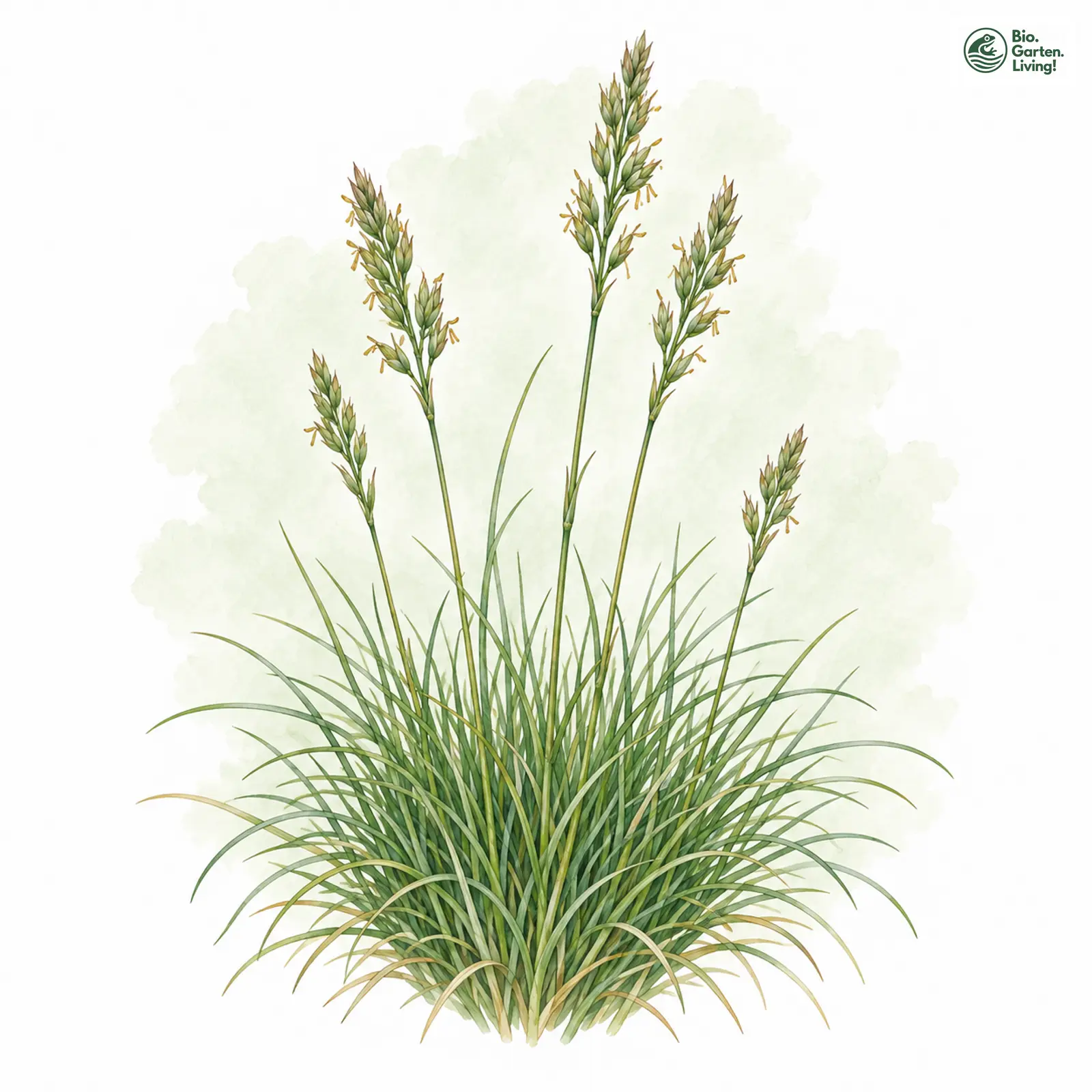 Aquarellzeichnung: Alpen-Schwingel (Festuca alpina)