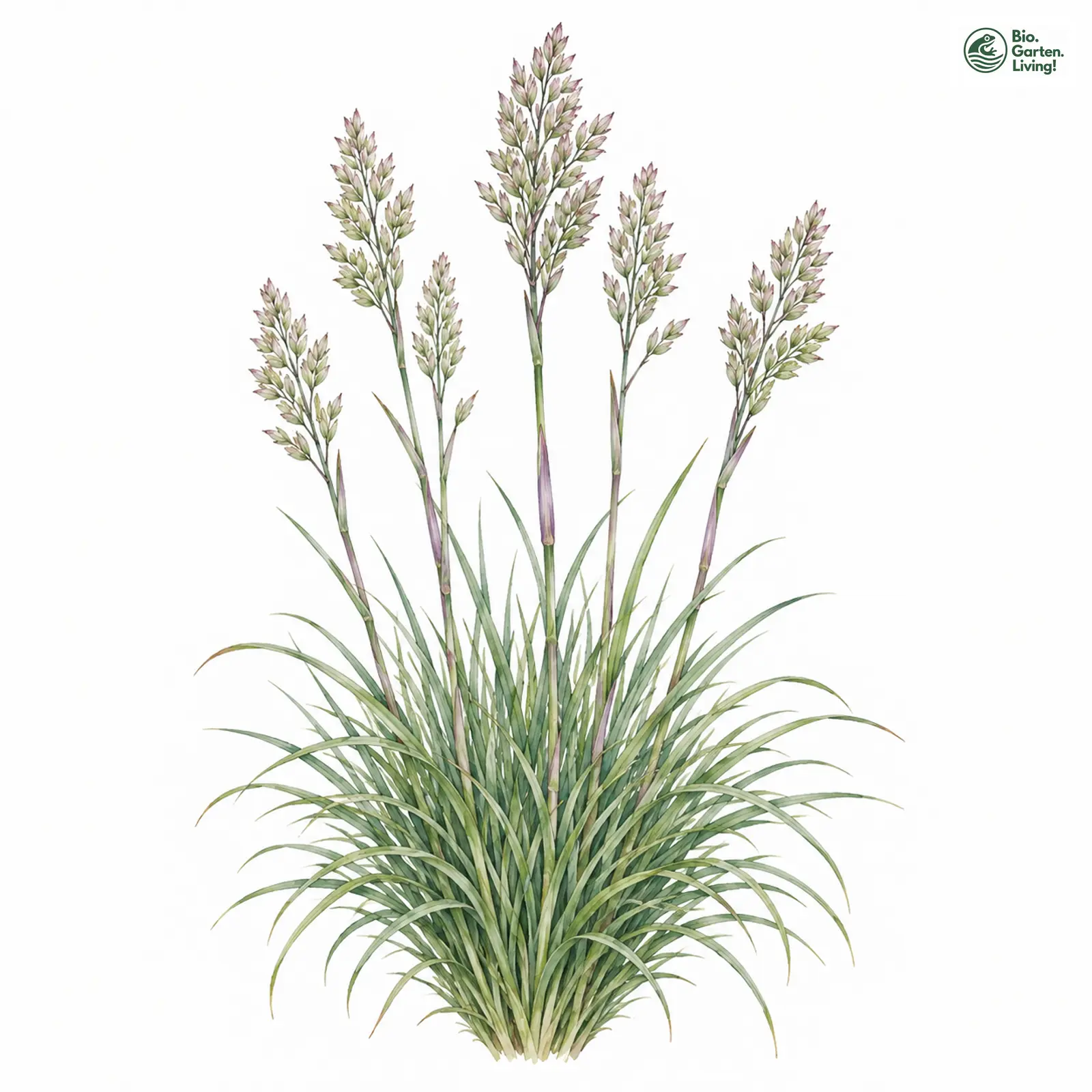 Aquarellzeichnung: Amethyst-Schwingel (Festuca amethystina)