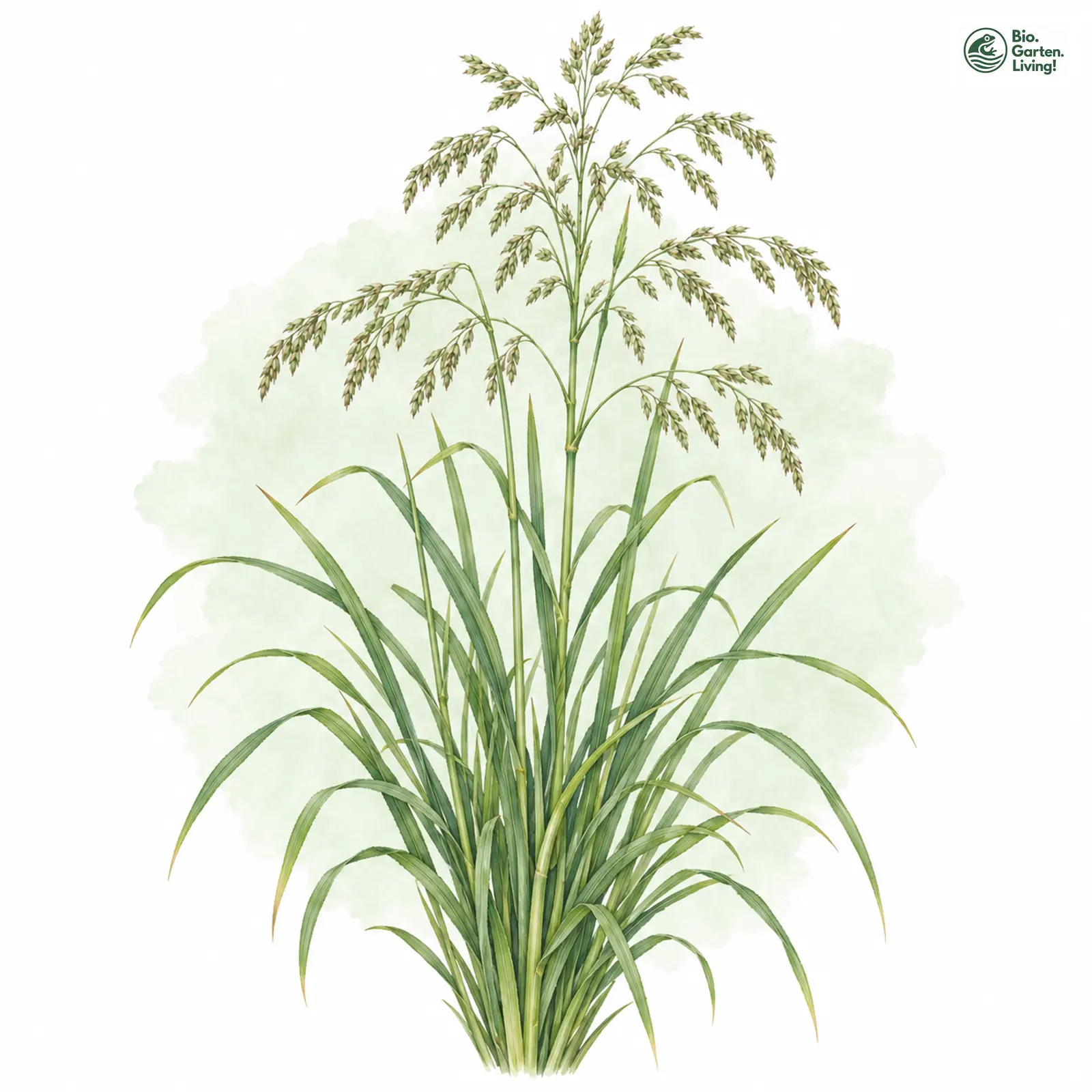 Aquarellzeichnung: Rohr-Schwingel (Festuca arundinacea)