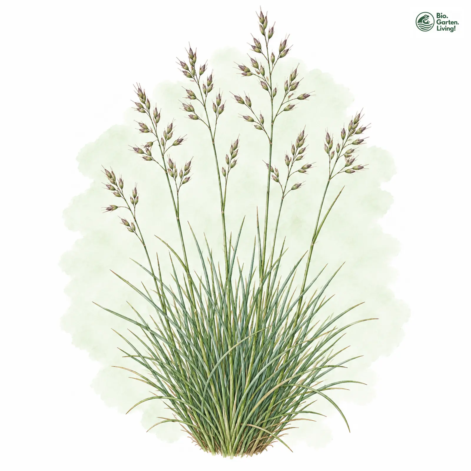 Aquarellzeichnung: Raublättriger Schwingel (Festuca brevipila)