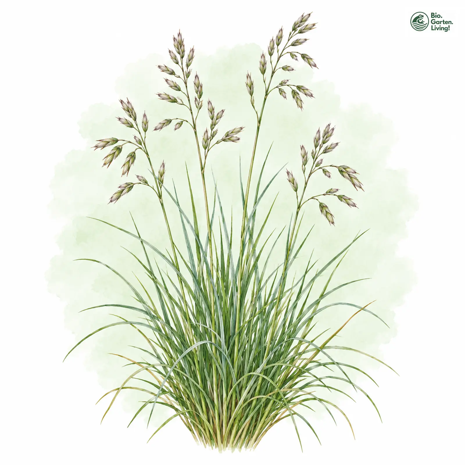 Aquarellzeichnung: Westfälischer Schwingel (Festuca guestfalica)