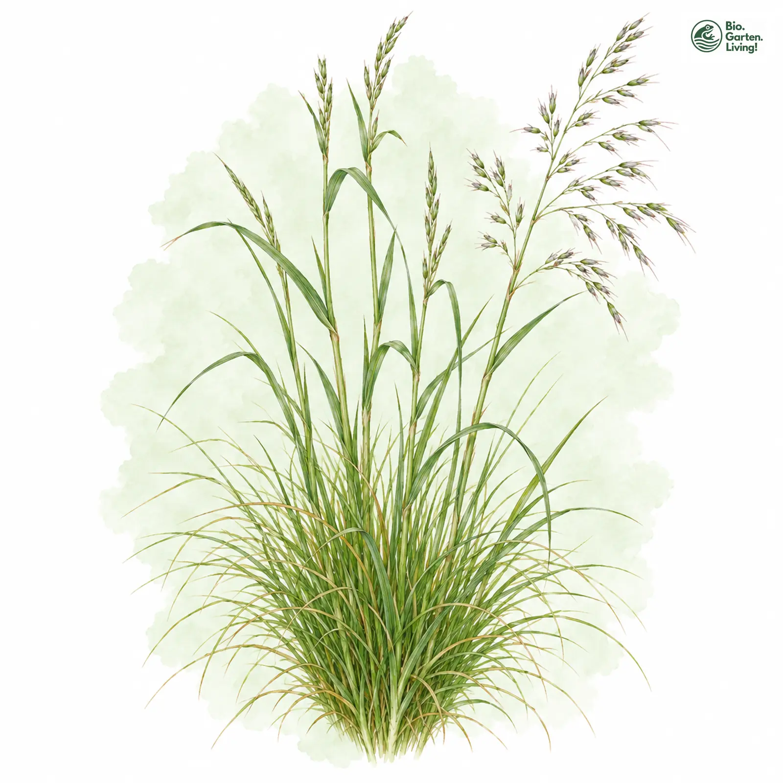 Aquarellzeichnung: Verschiedenblättriger Schwingel (Festuca heterophylla)
