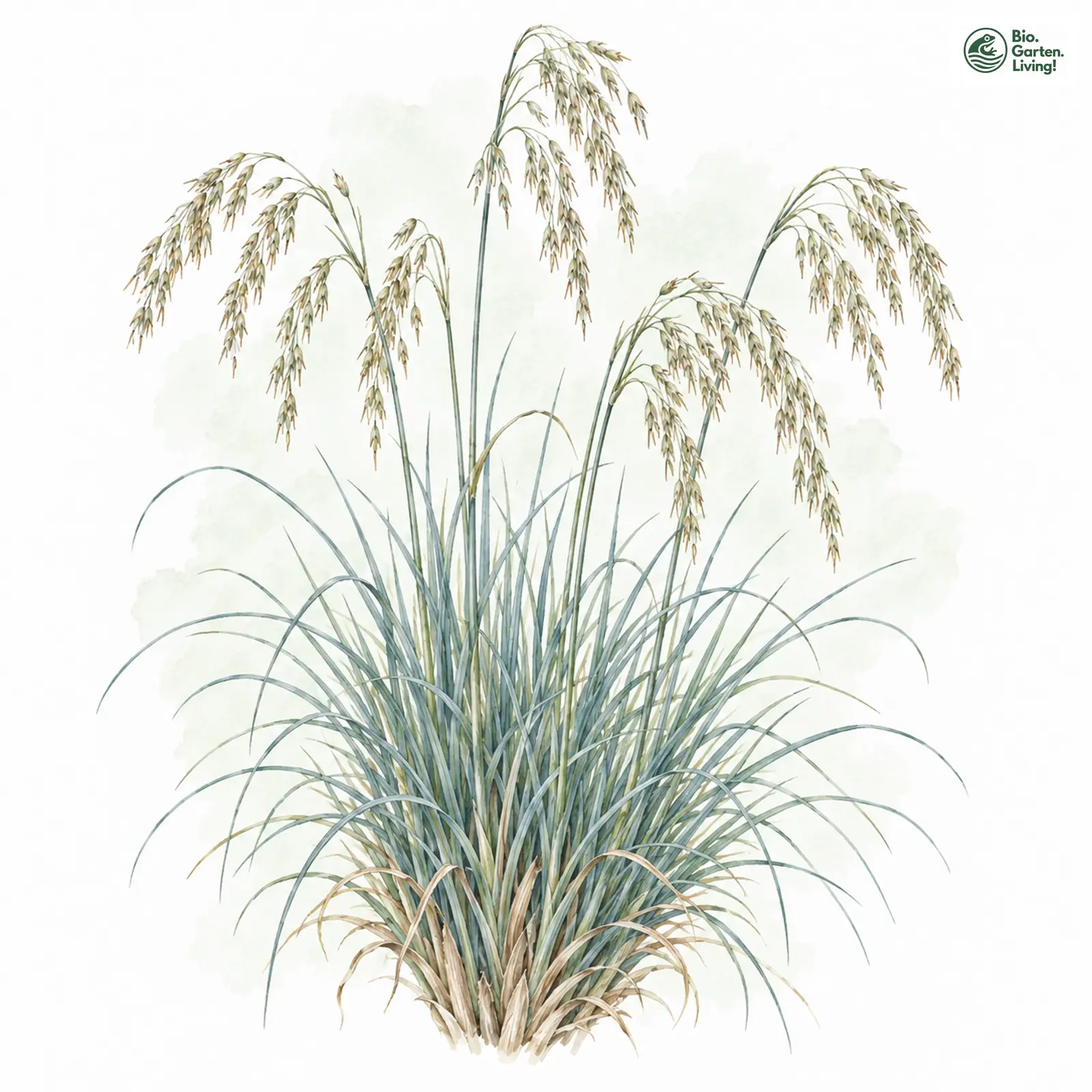 Aquarellzeichnung: Bleicher Schwingel (Festuca pallens)