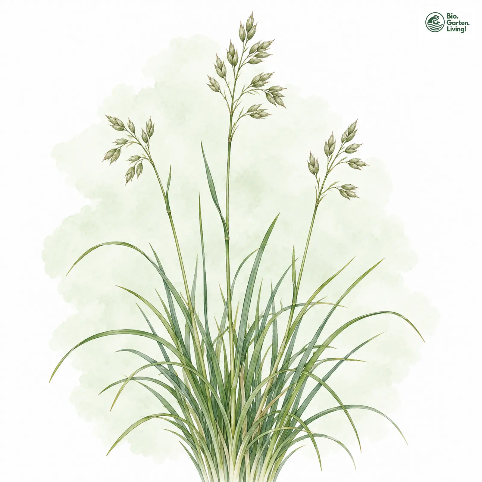 Aquarellzeichnung: Falscher Schaf-Schwingel (Festuca pulchra)