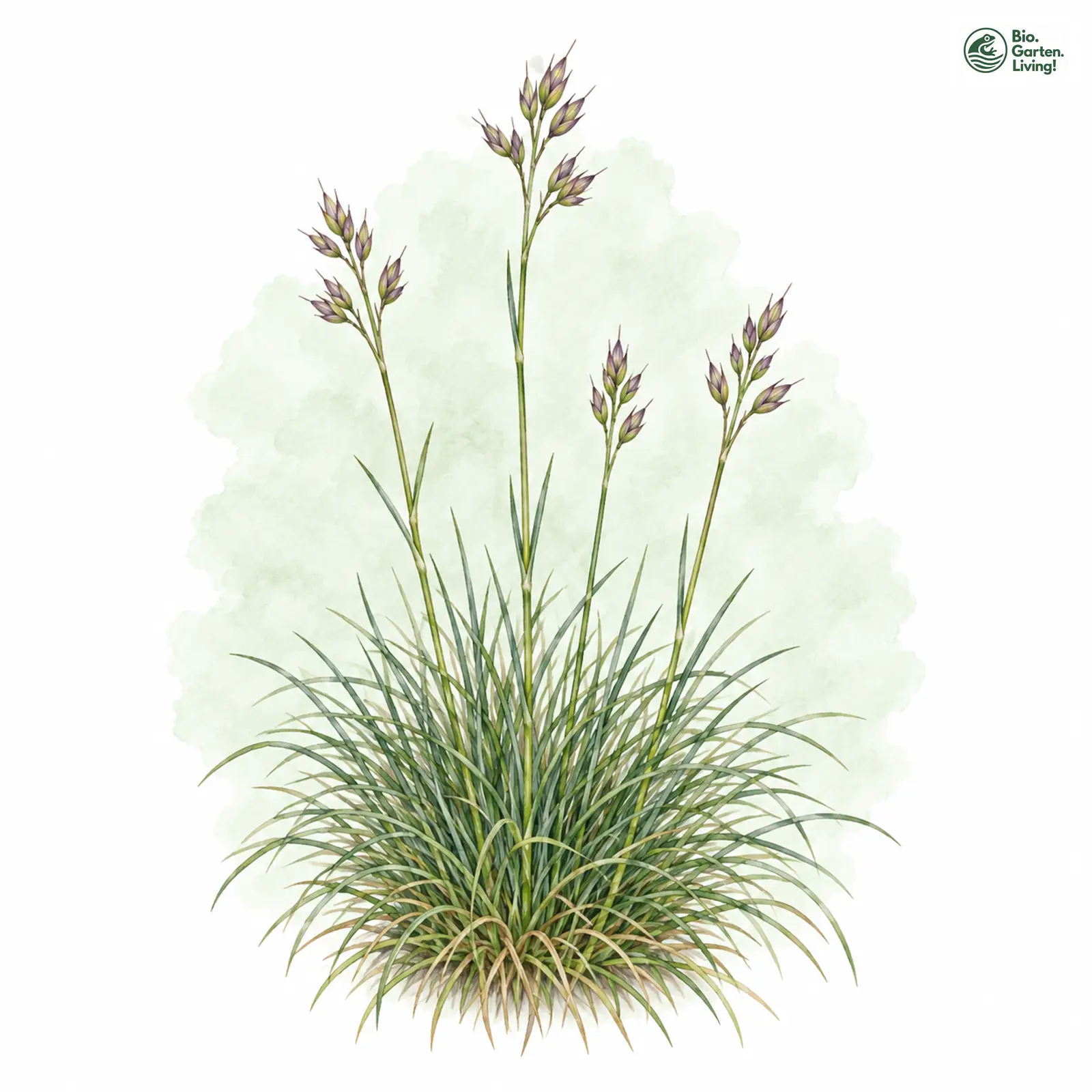 Aquarellzeichnung: Zwerg-Schwingel (Festuca pumila)