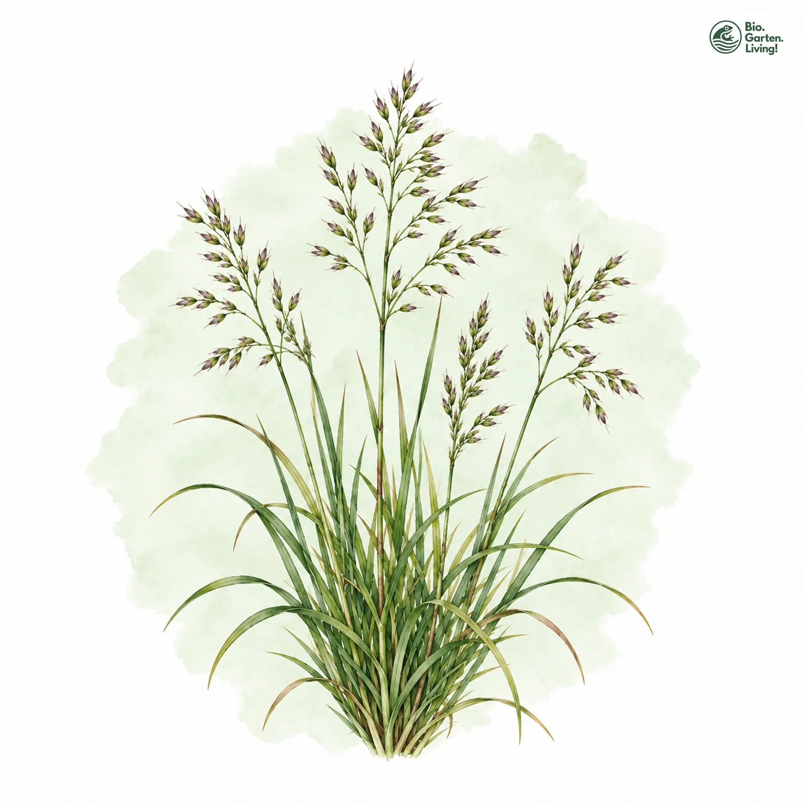 Aquarellzeichnung: Rot-Schwingel (Festuca rubra)
