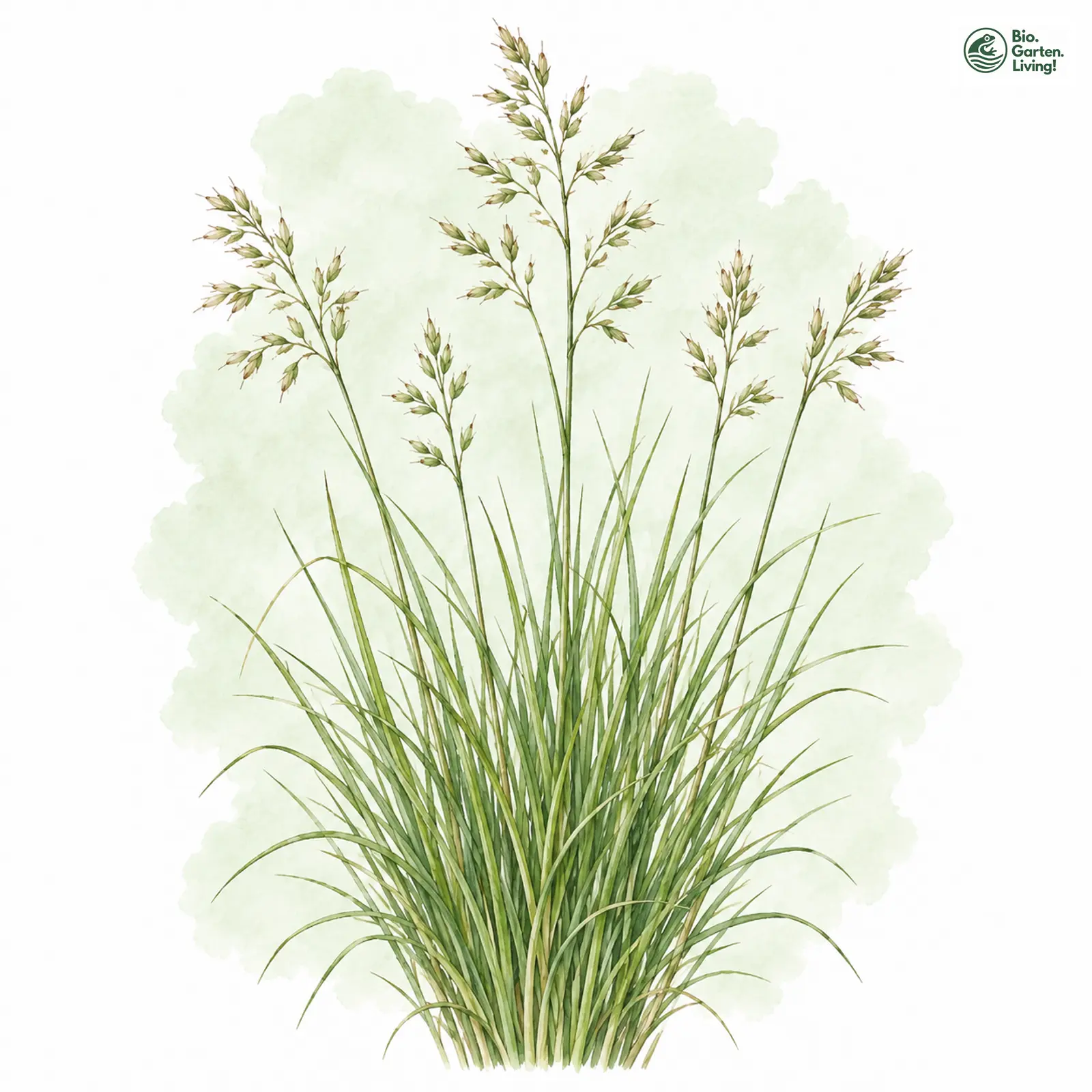 Aquarellzeichnung: Furchen-Schwingel (Festuca rupicola)