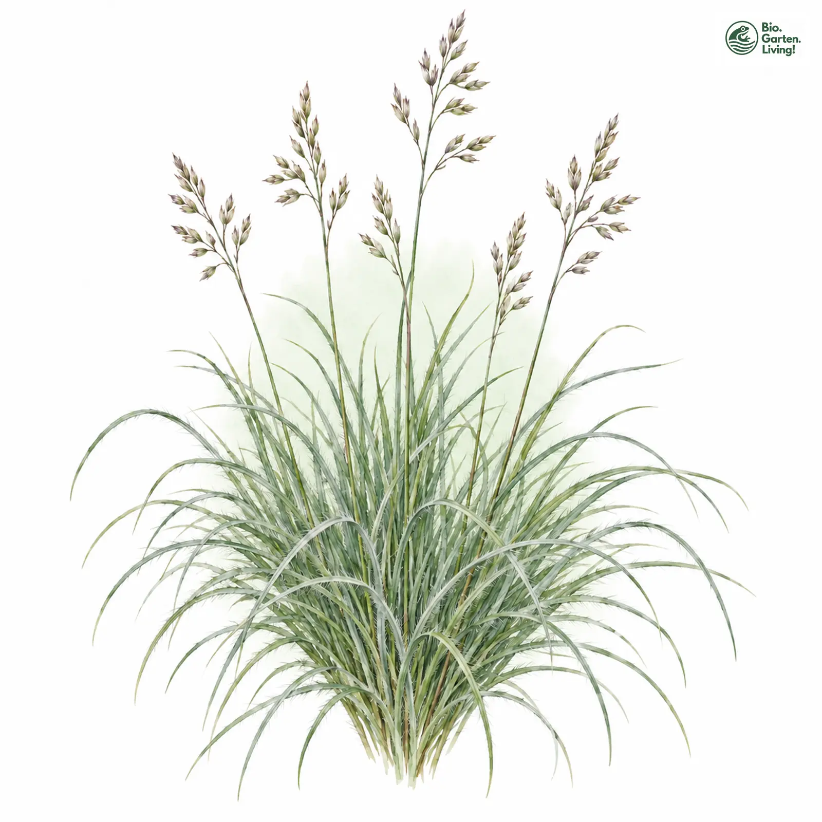 Aquarellzeichnung: Haarblättriger Schwingel (Festuca trichophylla)