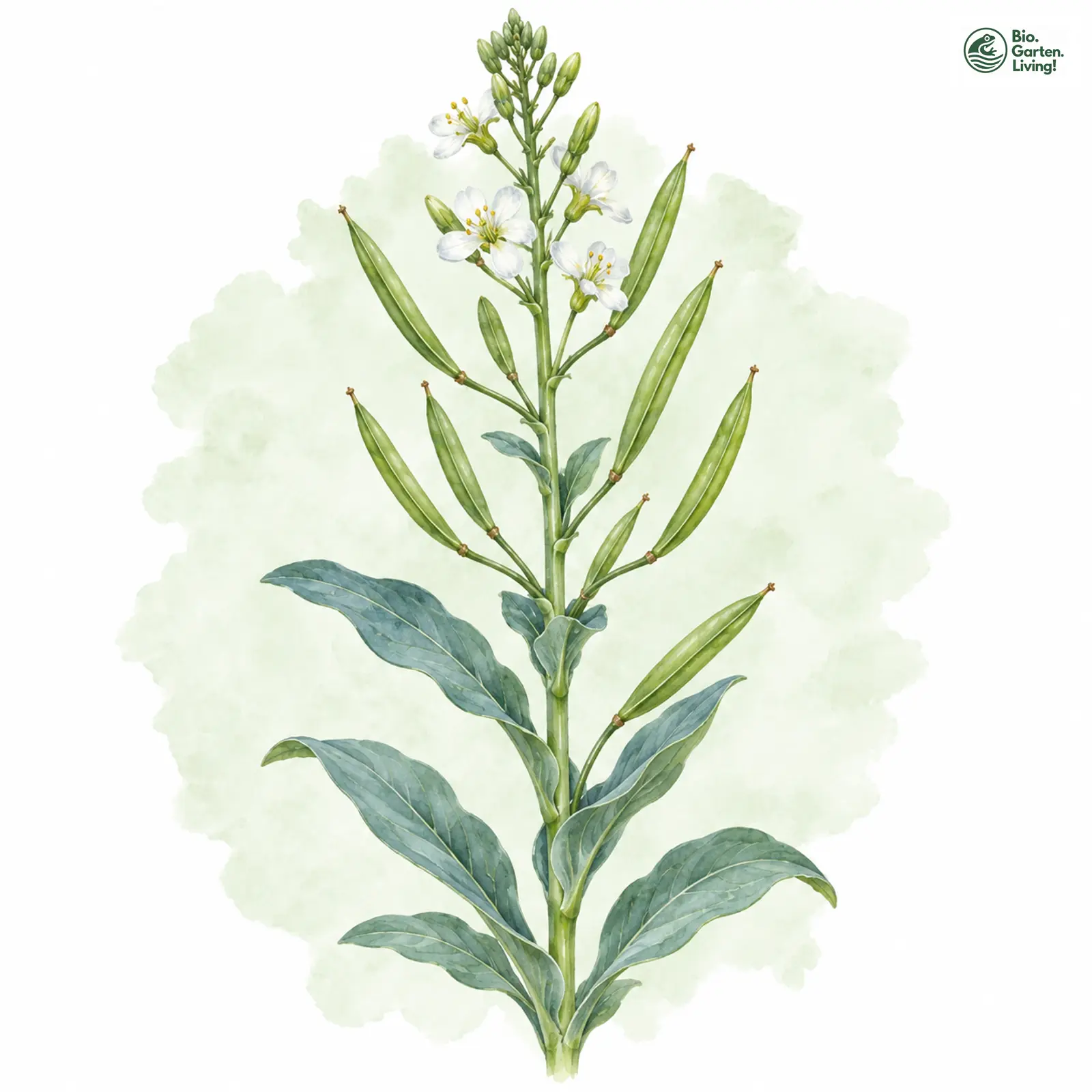 Aquarellzeichnung: Wenigblütige Kohlkresse (Fourraea alpina)