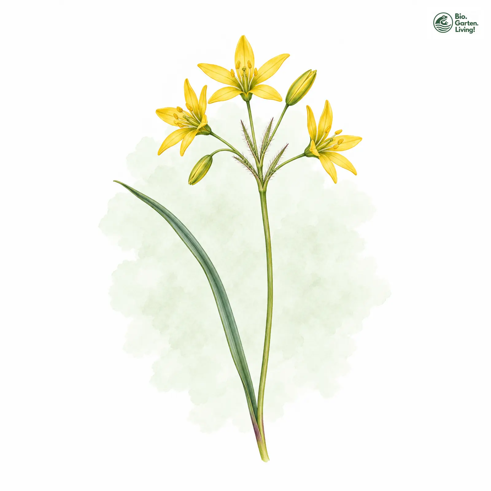 Aquarellzeichnung: Wiesen-Goldstern (Gagea pratensis)
