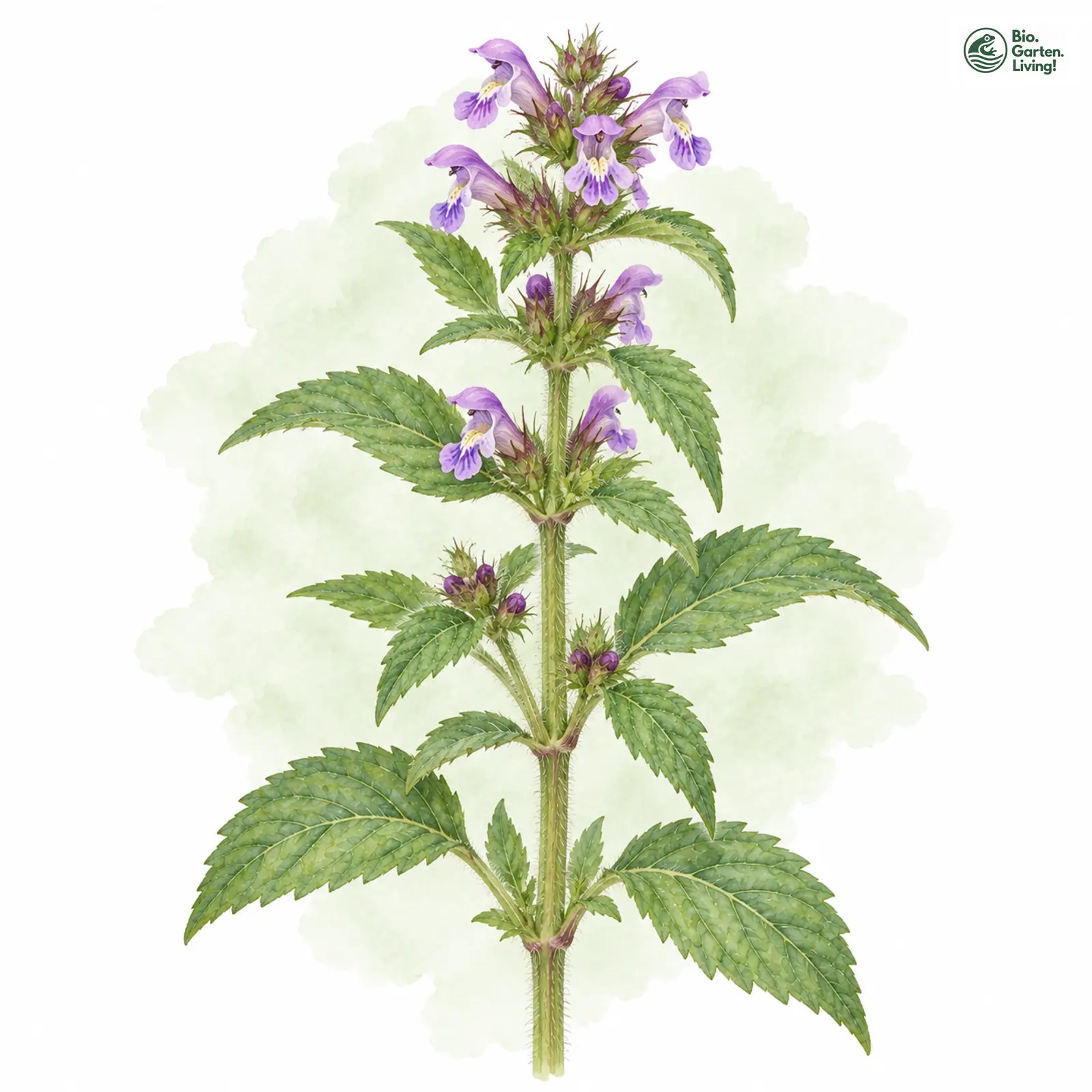 Aquarellzeichnung: Weichhaariger Hohlzahn (Galeopsis pubescens)