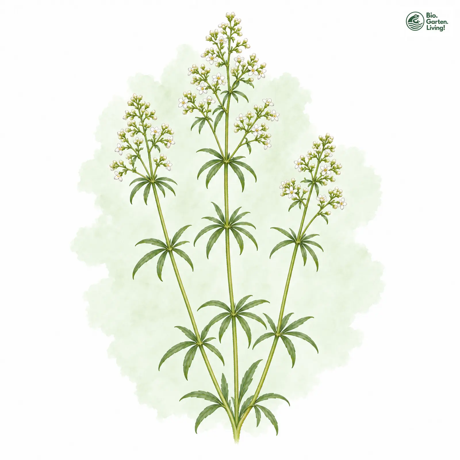 Aquarellzeichnung: Heide-Labkraut (Galium pumilum (im engeren Sinne))