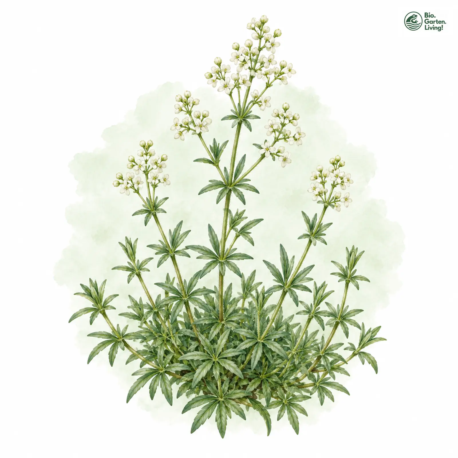 Aquarellzeichnung: Sterners Labkraut (Galium sterneri)