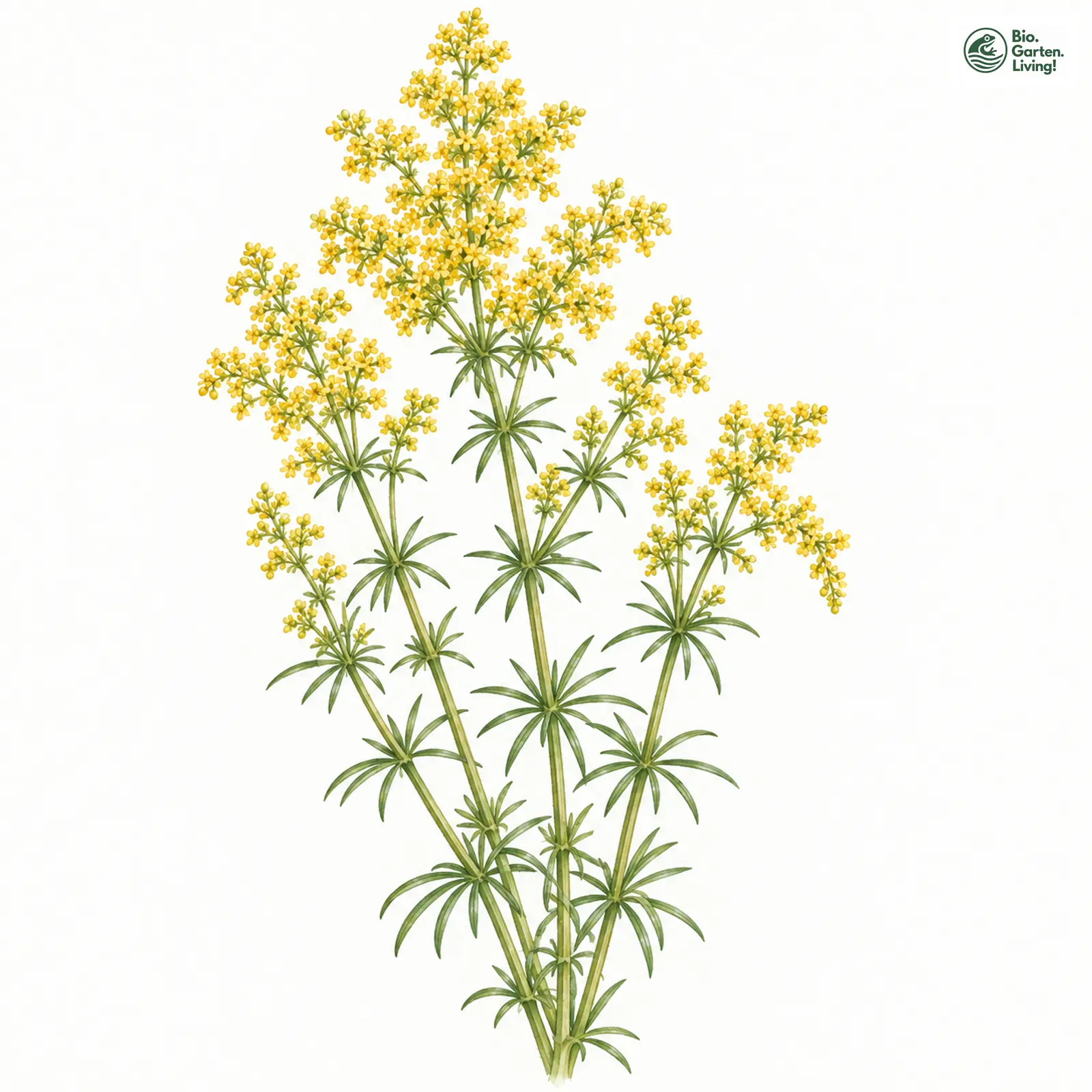 Aquarellzeichnung: Echtes Labkraut (Galium verum (im engeren Sinne))