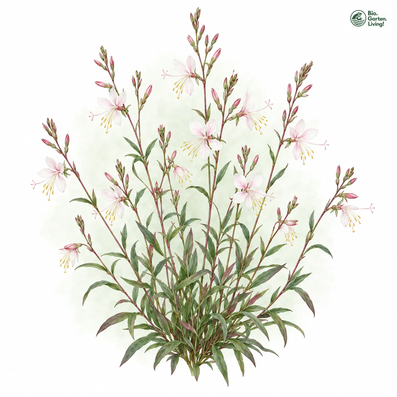 Aquarellzeichnung: Prachtkerze (Gaura lindheimeri)