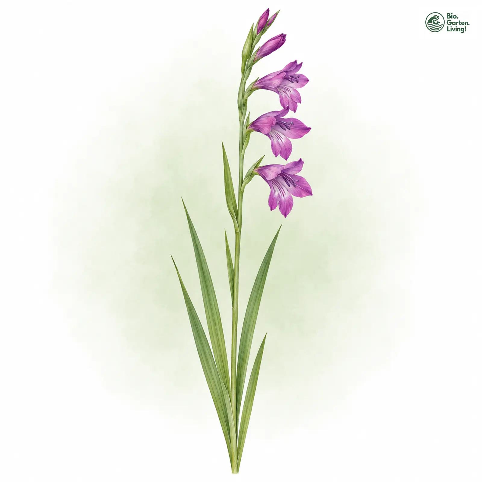 Aquarellzeichnung: Sumpf-Siegwurz (Gladiolus palustris)