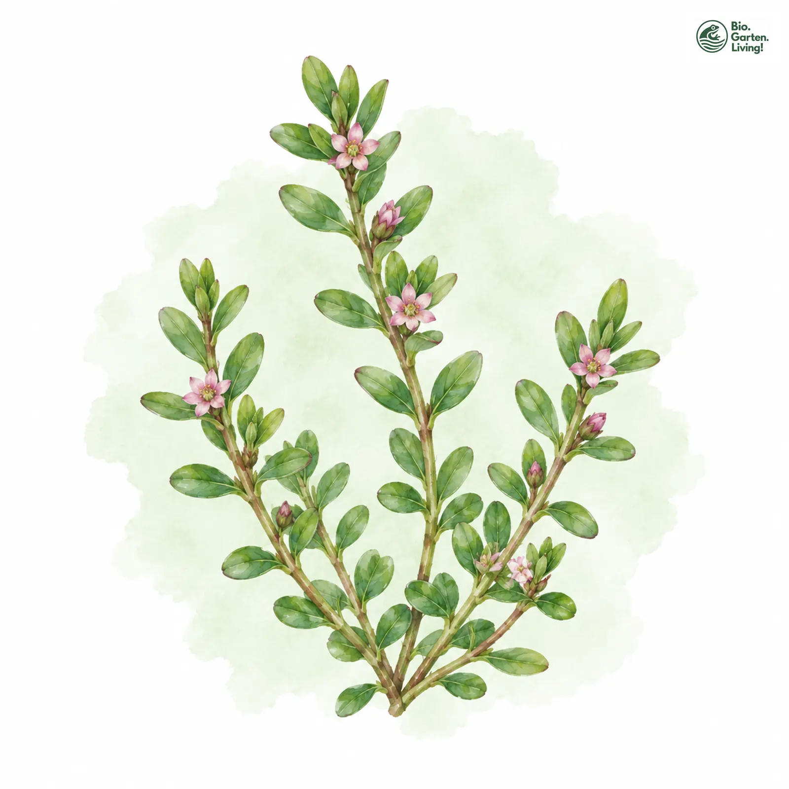 Aquarellzeichnung: Strand-Milchkraut (Glaux maritima)